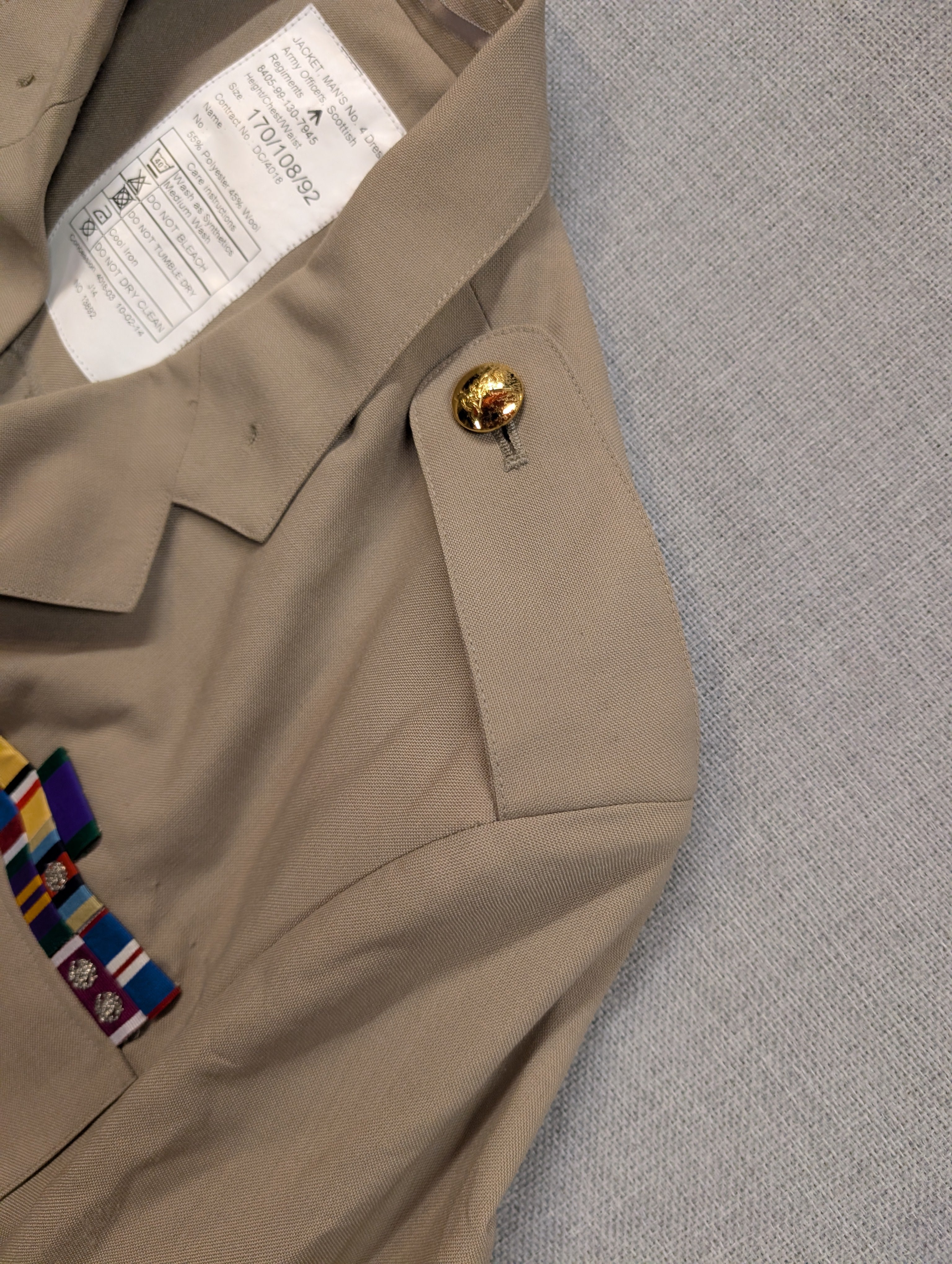 42" ( 170/108/92 )Scottish No.4 Officers Warm Weather Jacket RRS Royal Regiment of Scotland Ex British Army ( our ref G199 )