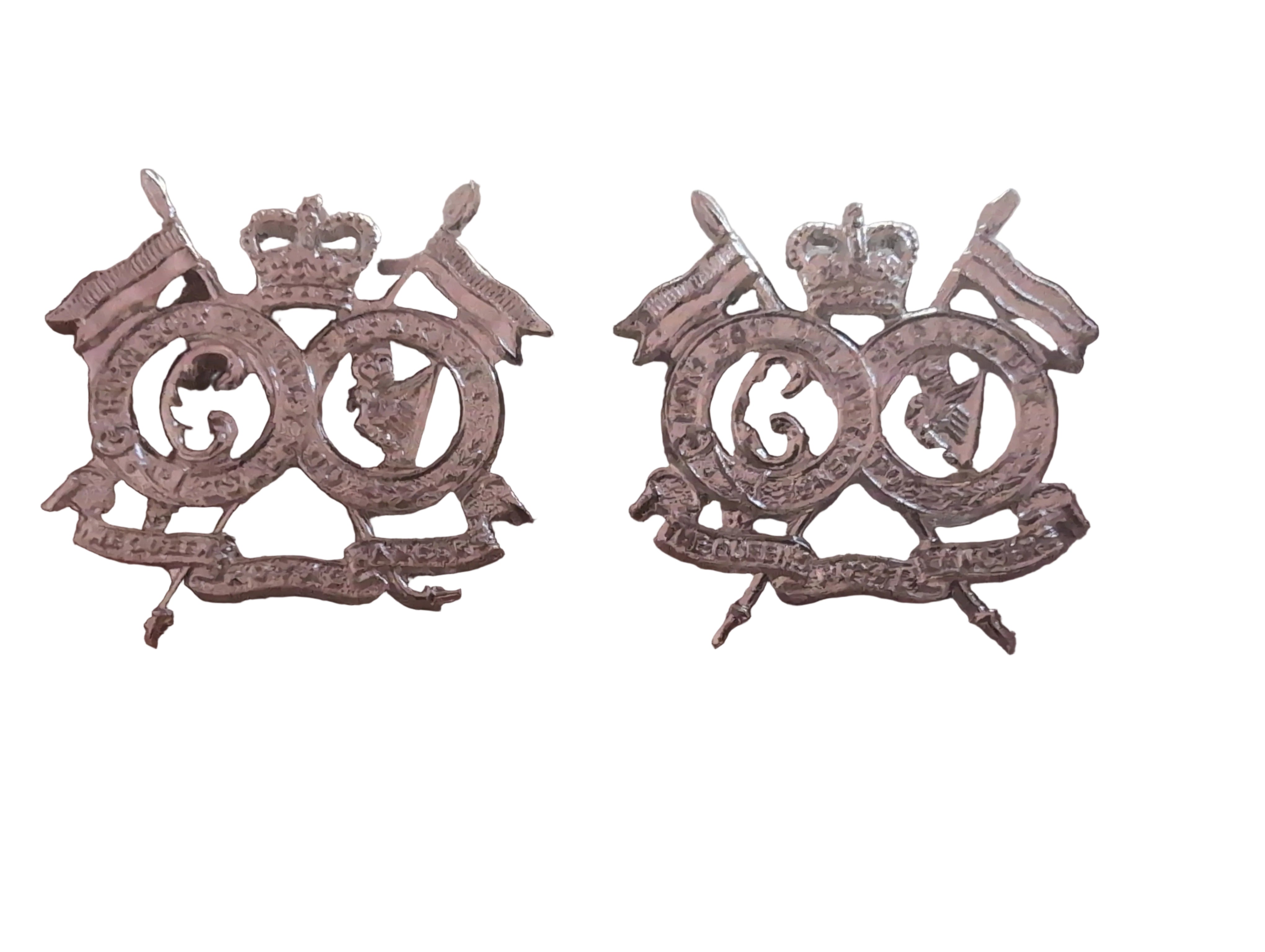 16th & 5th The Queens Royal Lancers QRL Collar Badges