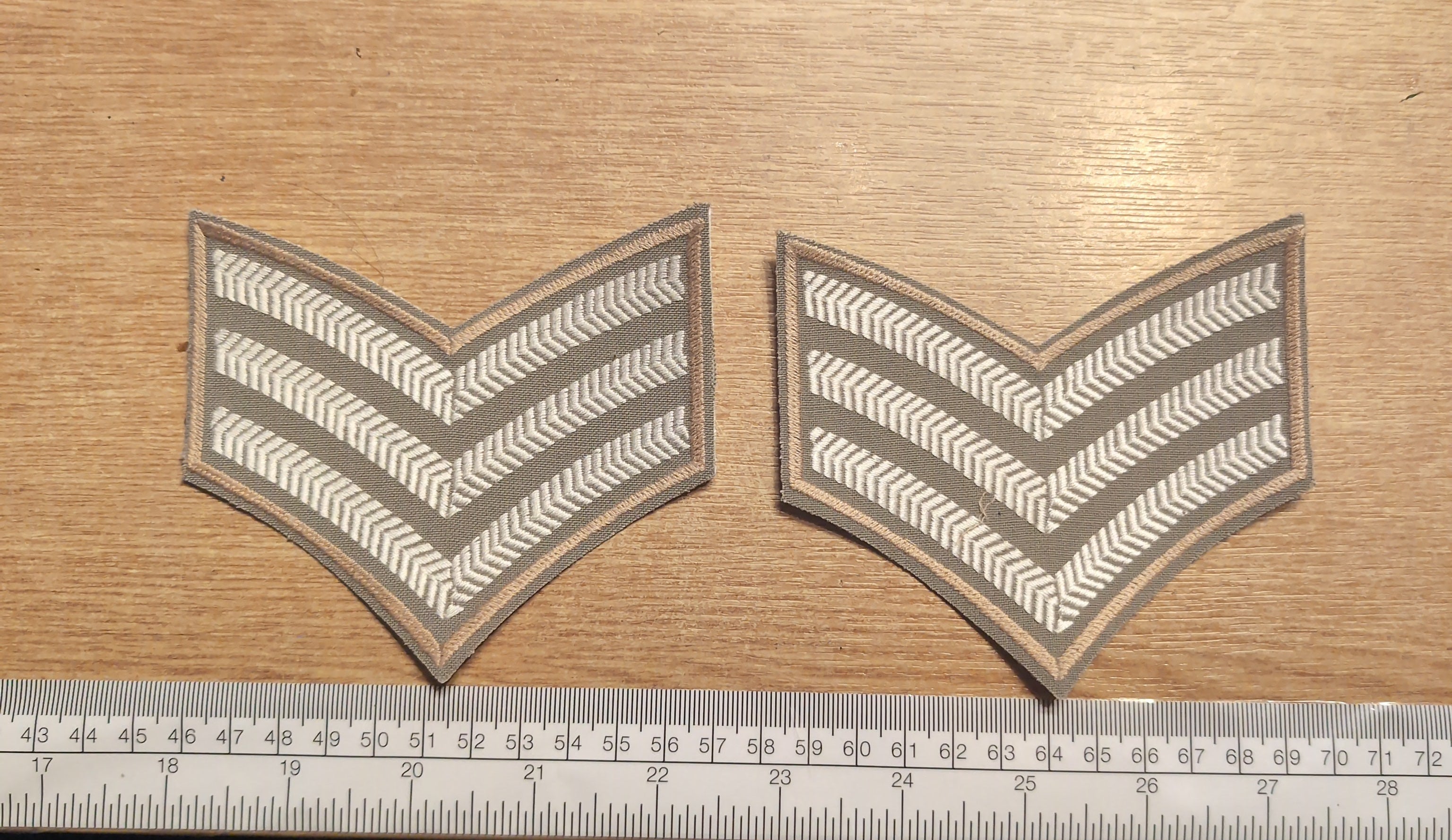 2 Current Issue British Army No2 Shirt Sergeant Stripes Beige Sgt Chevrons