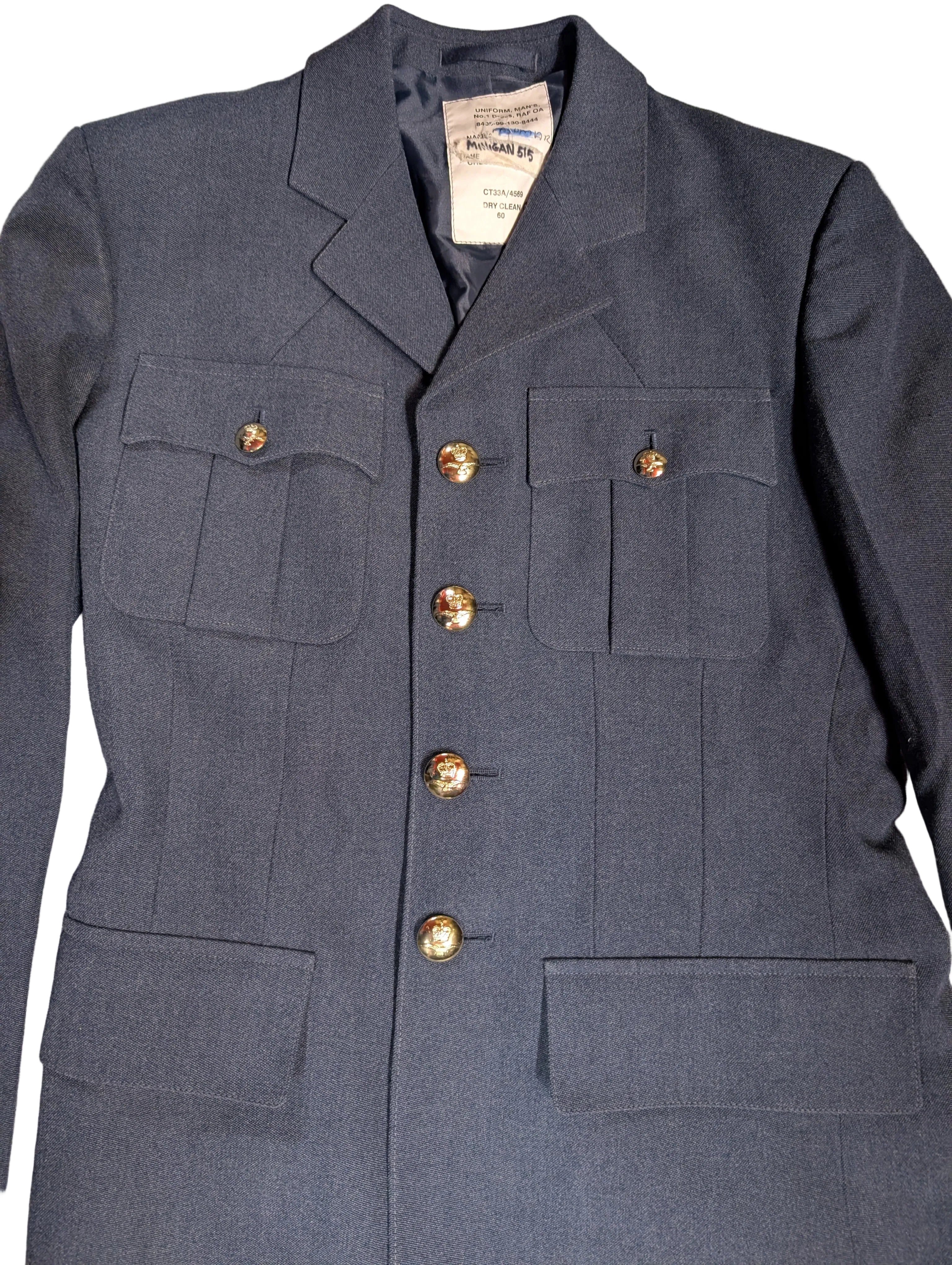 RAF No1 Uniform Jacket 1972 Pattern