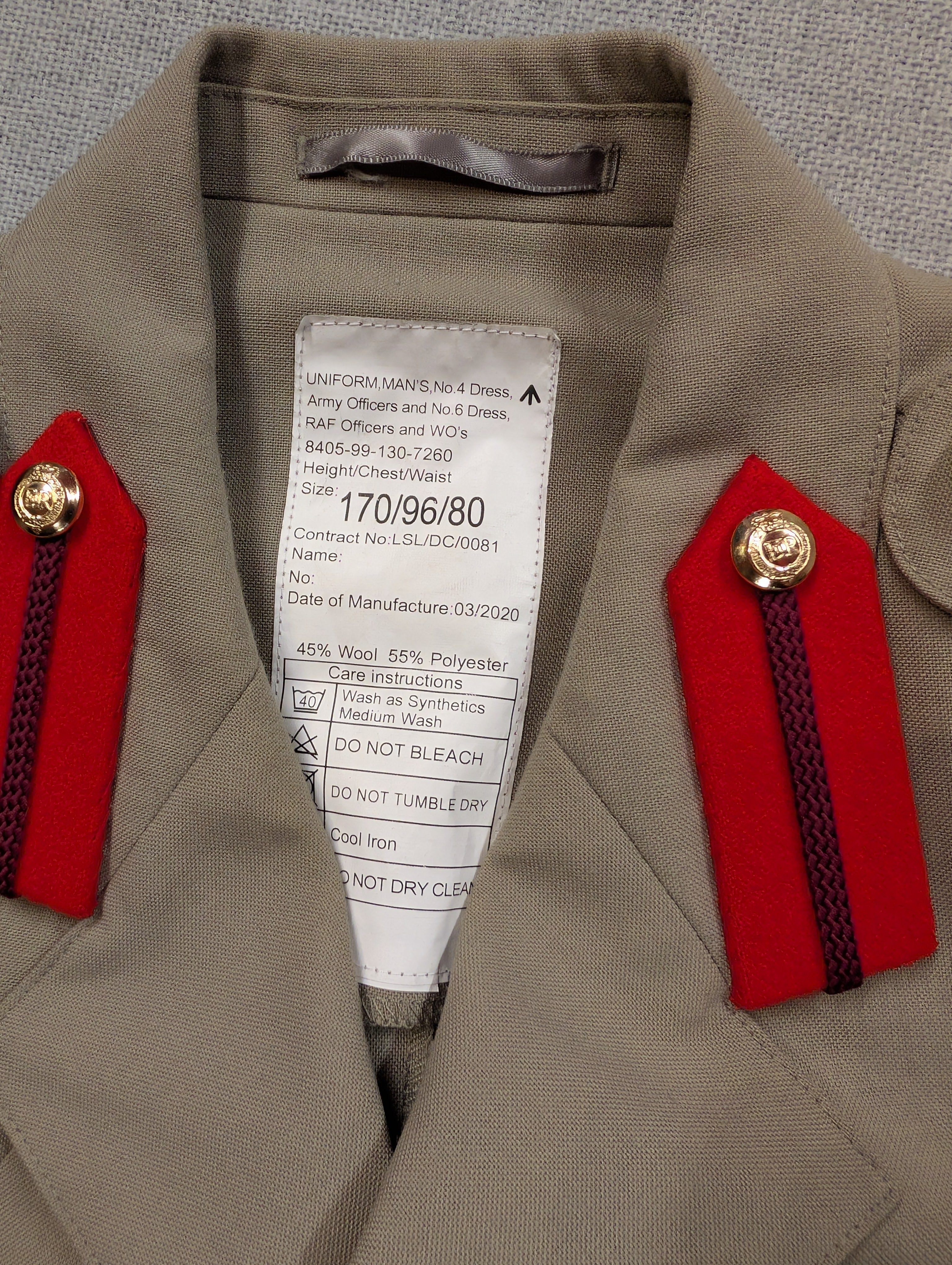 170/96/80 Royal Engineers No,6 Tropical Stone Bush Uniform Jacket ( our ref G128)