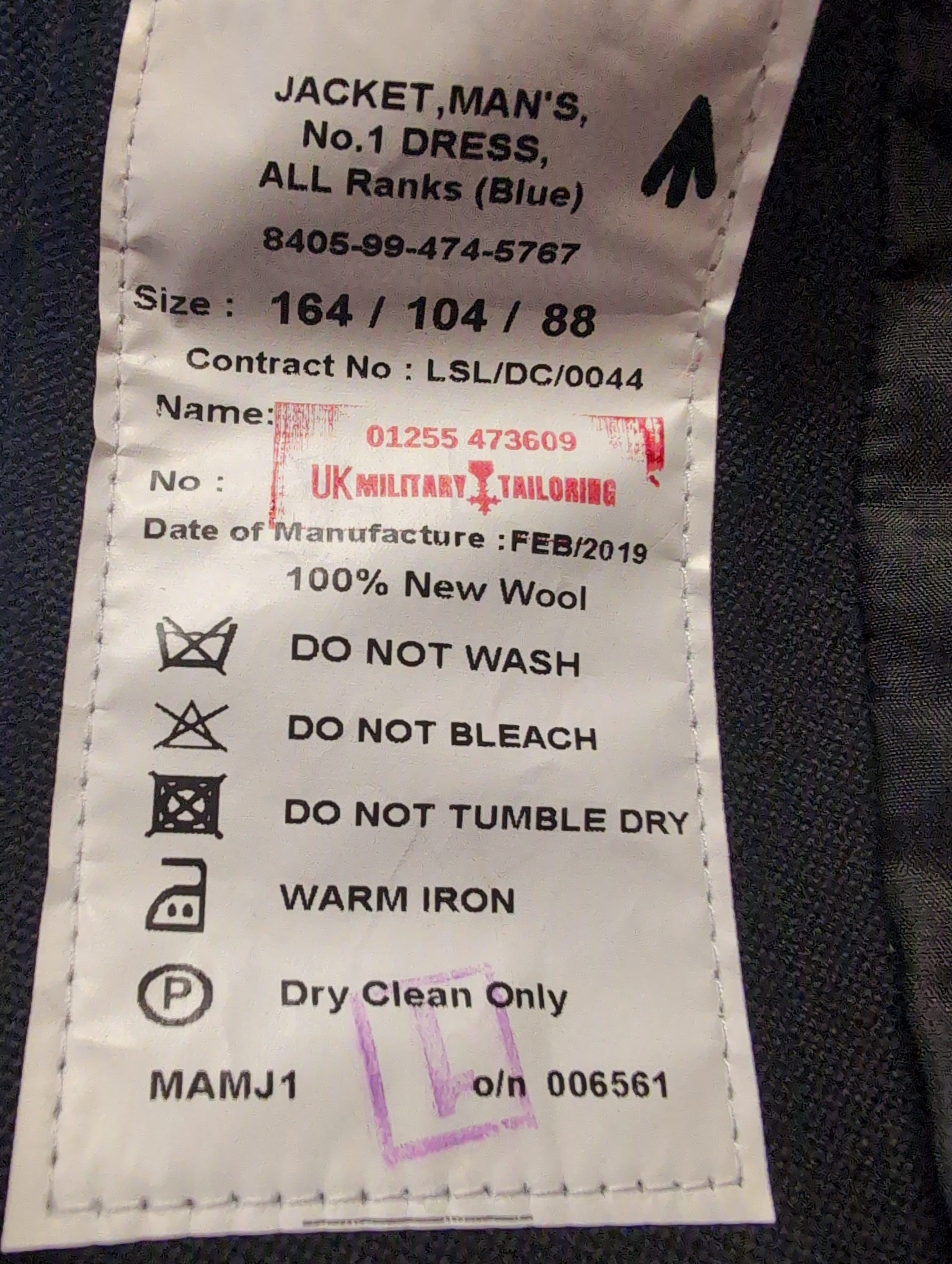 41" Short AGC No1 Service Dress Uniform Jacket Blues Tunic The Adjutant General's Corp ( our ref G138 )