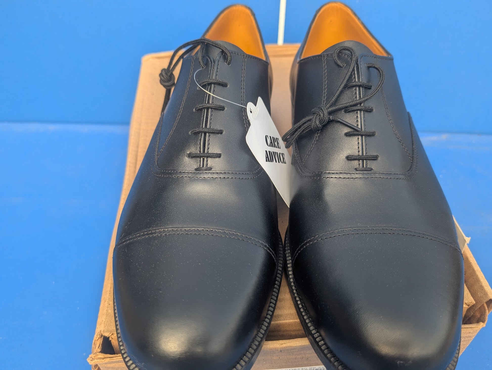 Men's oxford shoes black parade cadet  toe cap raf