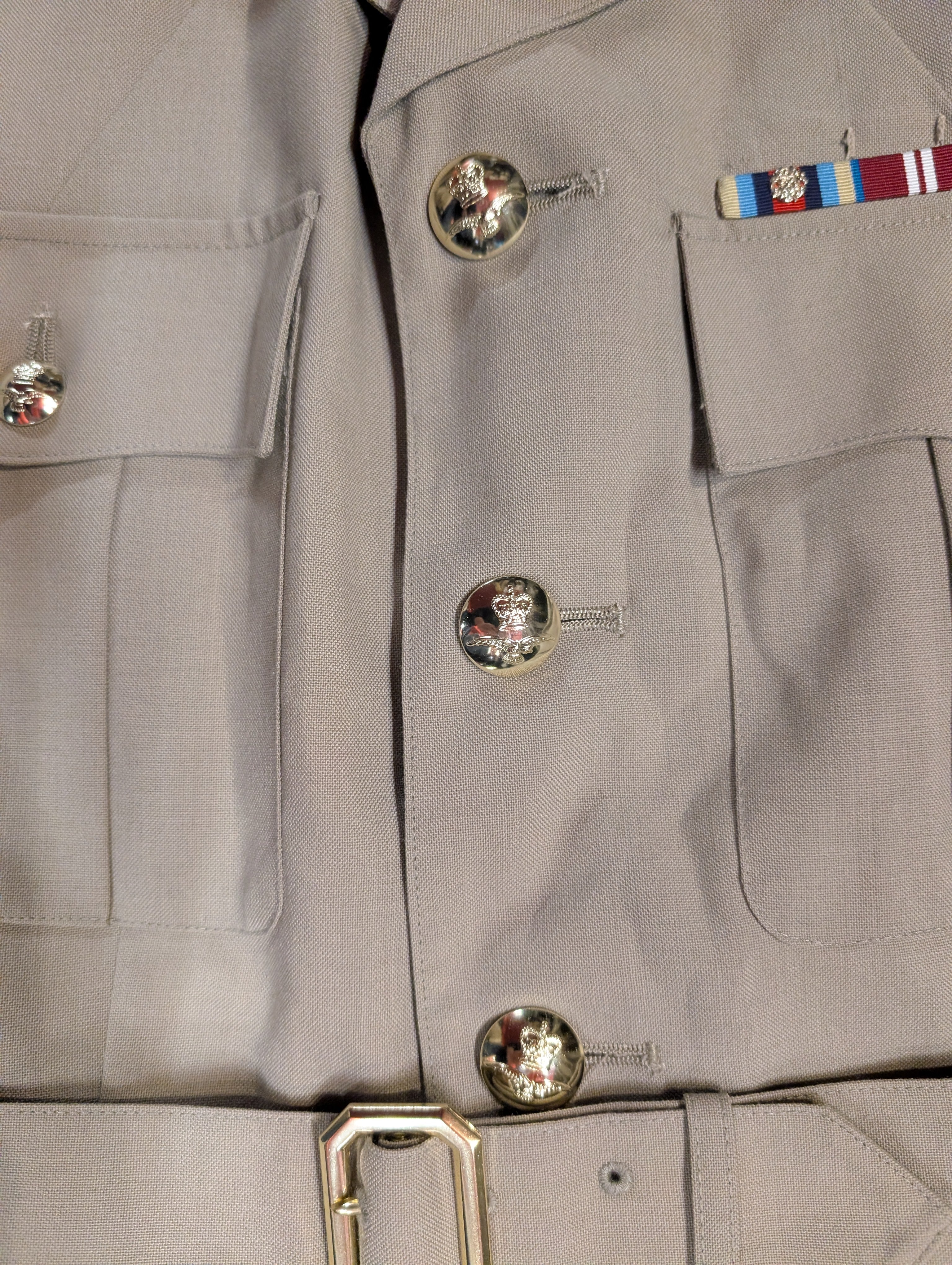 42" Chest No6 RAF Officers Tropical Bush Uniform Safari Warm Weather Service Dress Jacket SD SDU Stone Beige ( our ref O 161 )