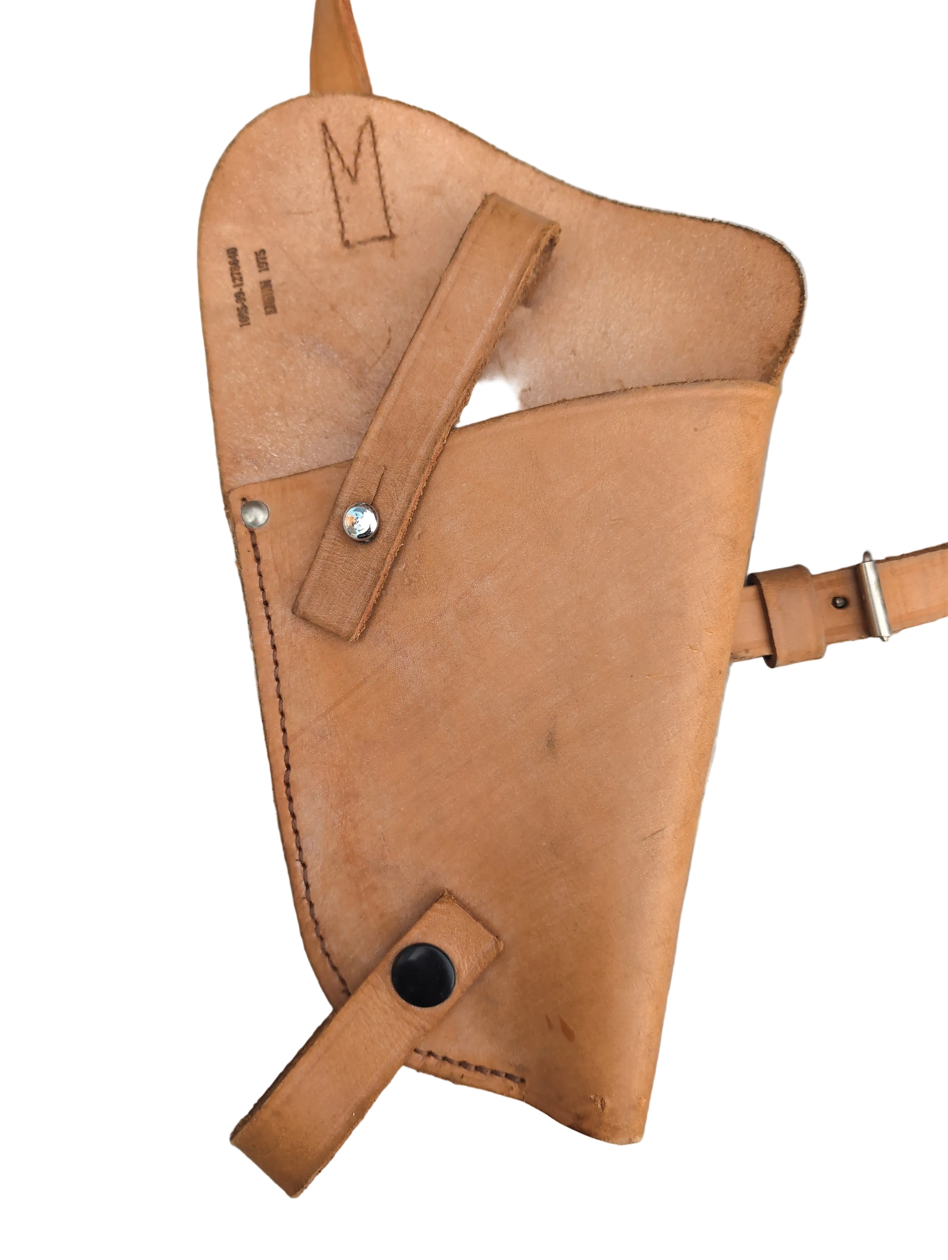 1975 RAF Fighter Pilot Russet Brown Leather Shoulder Holster Browning Hi Power automatic Side Arm ( our ref G187 )