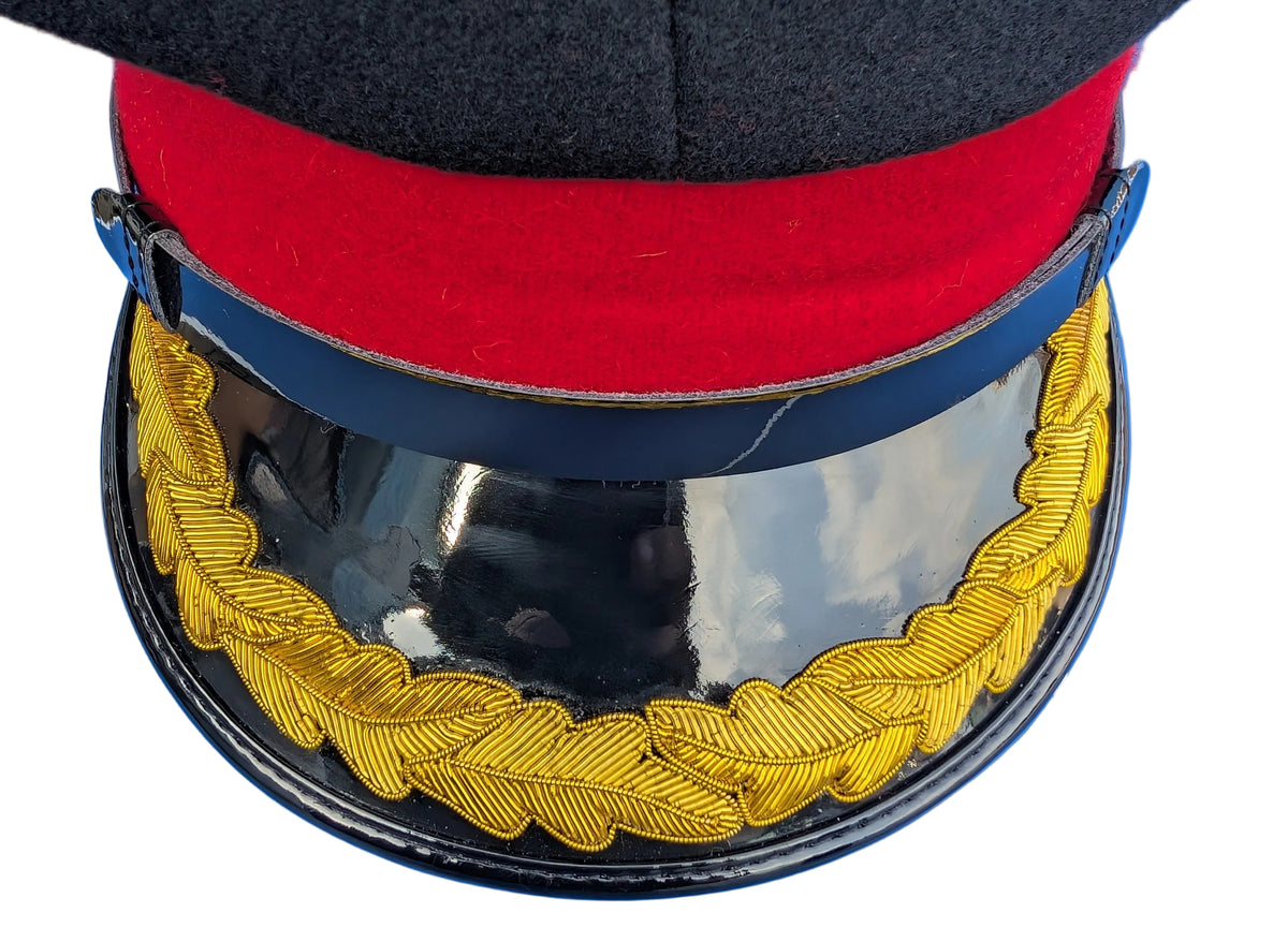 photo of the oak leaf peak on a British Army Staff Officers No1 & Khaki No2Service Dress Uniform Cap / Hat 