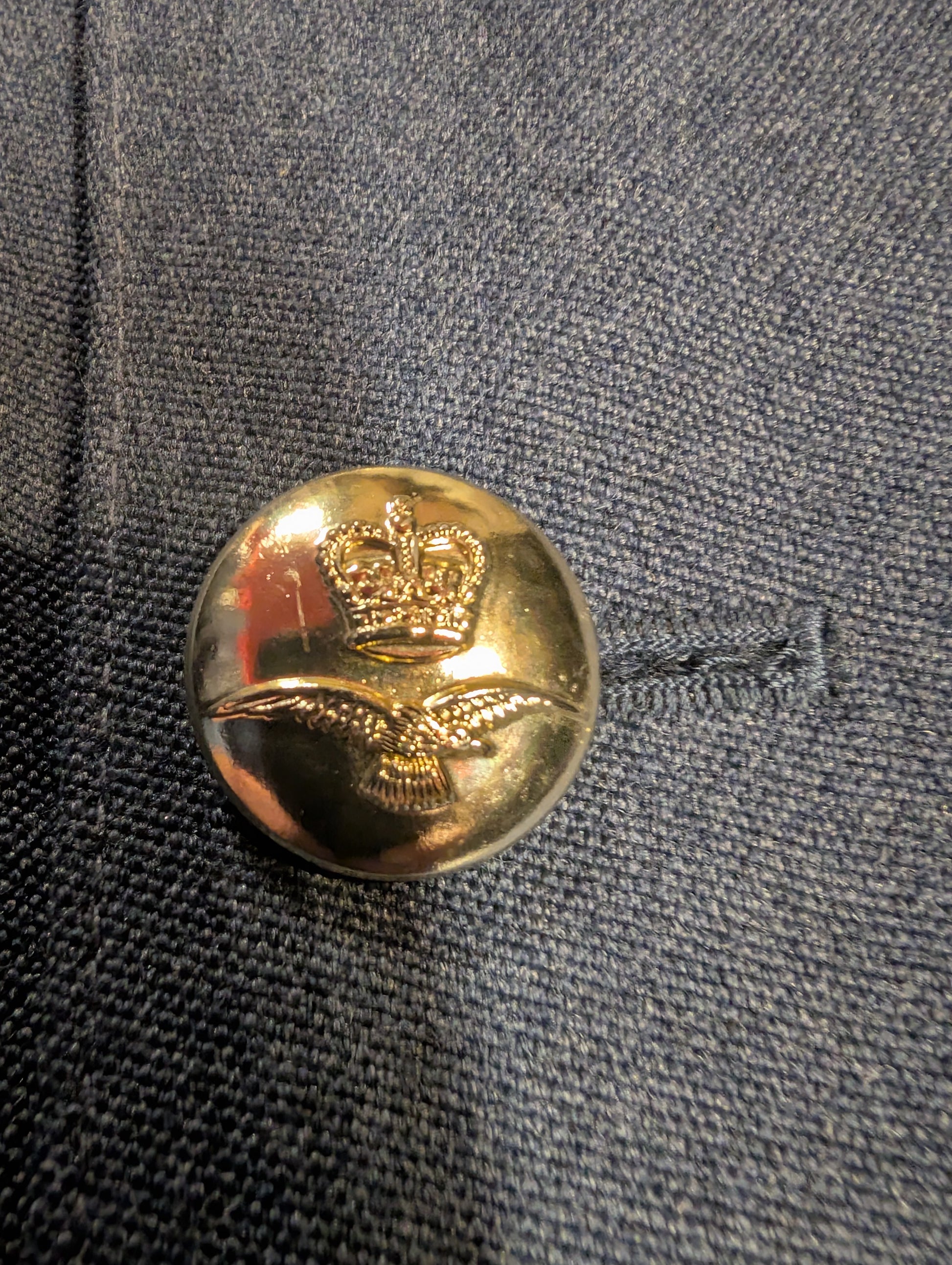 RAF EIIR QC Button on 1972 Pattern Jacket