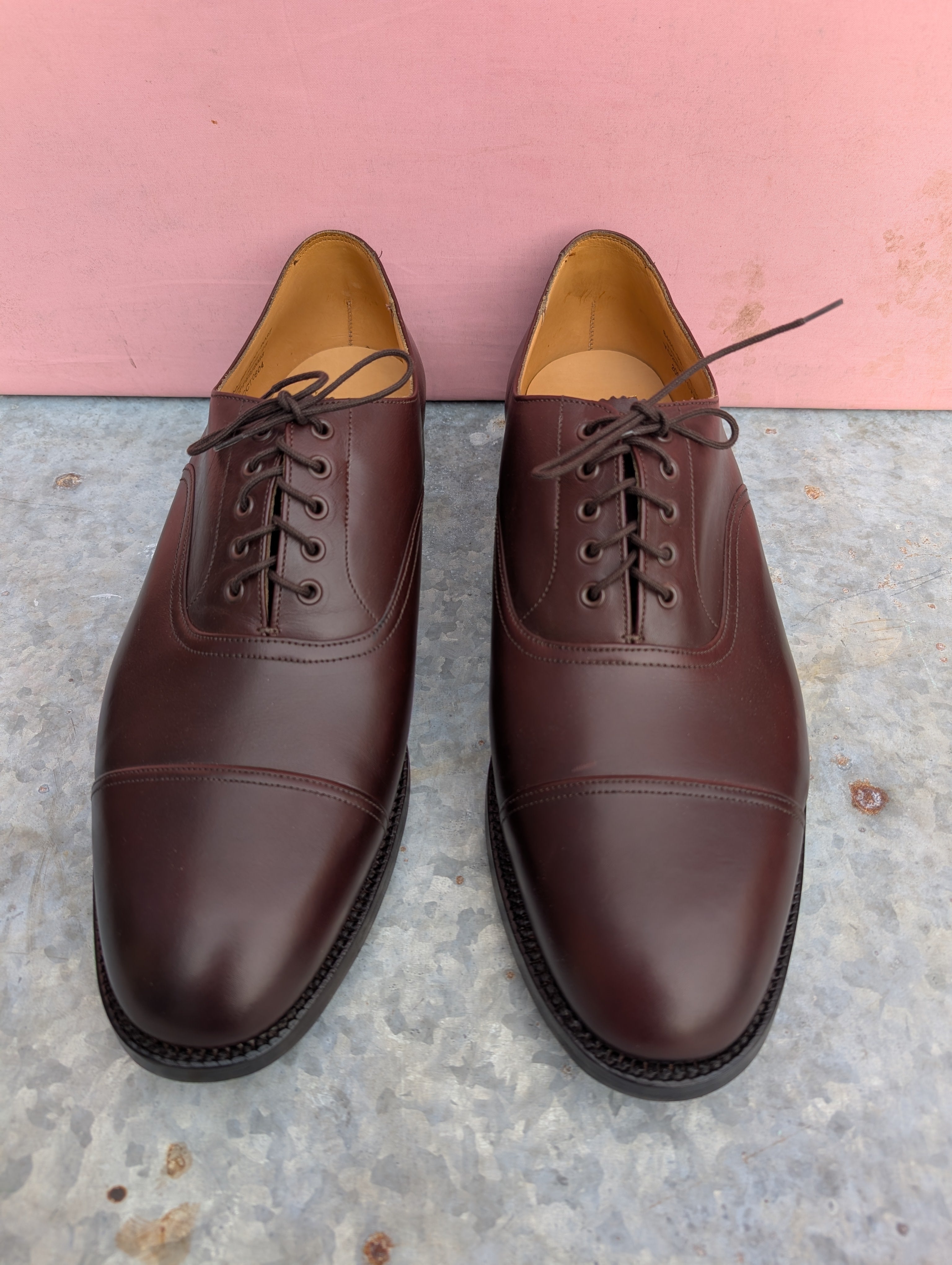 Size 15UK Officers Brown Leather Oxford Shoes. Made in England