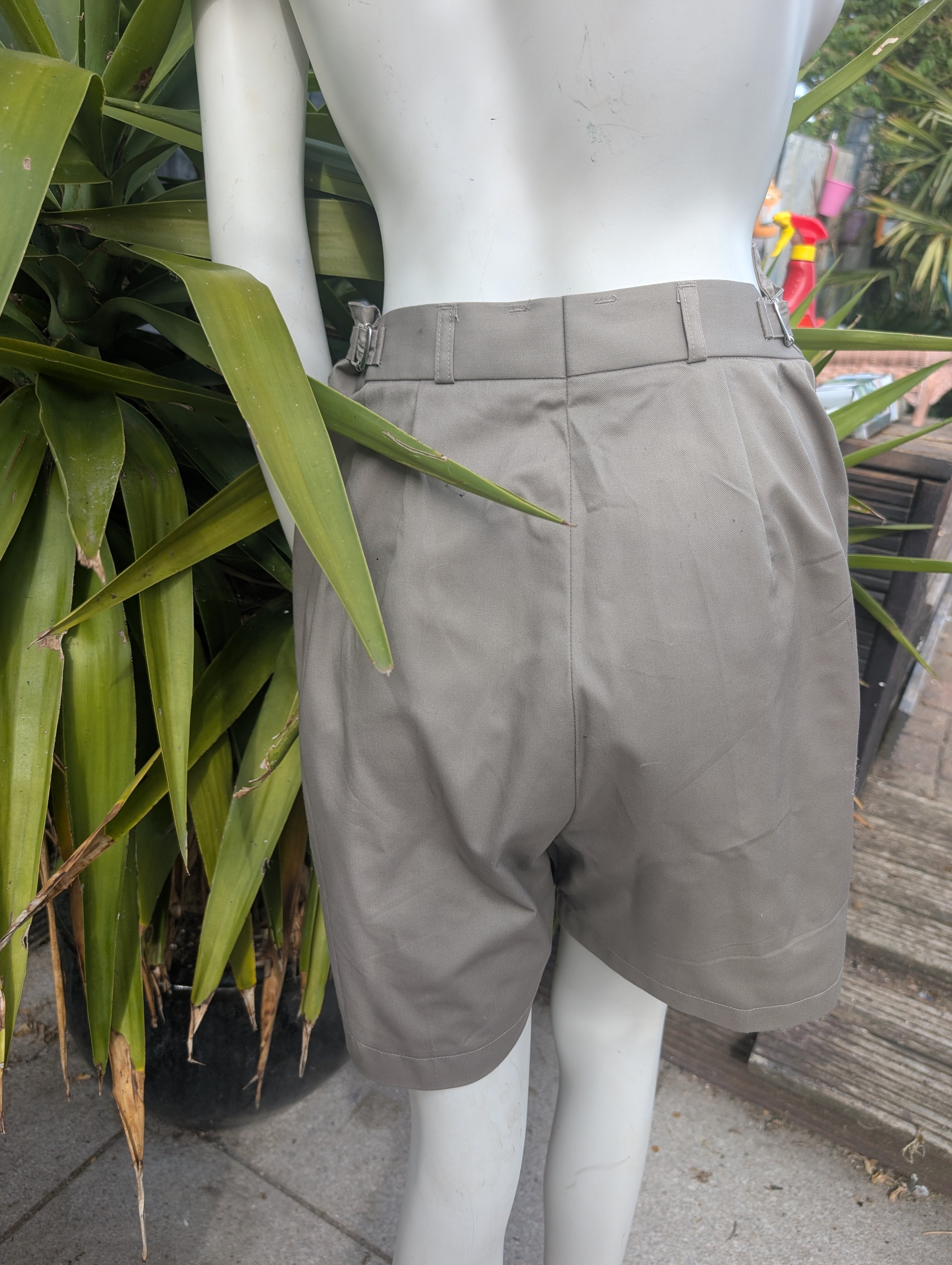 Woman's Tropical Warm Weather Stone Safari Shorts rear view 