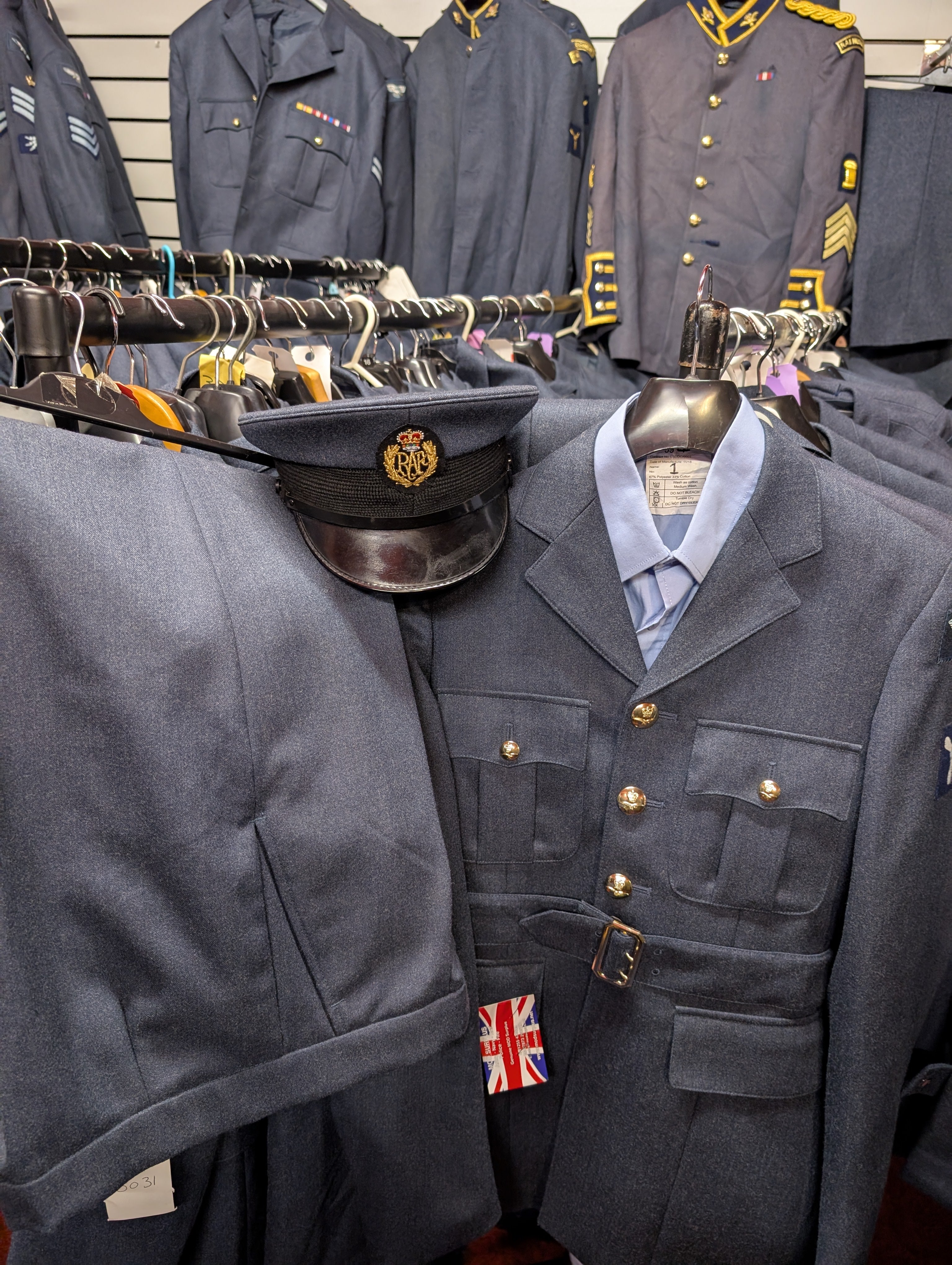 RAF No1 Service Dress Uniform Jacket Trousers Cap SAC 40"Chest 34" Waist 56cm cap