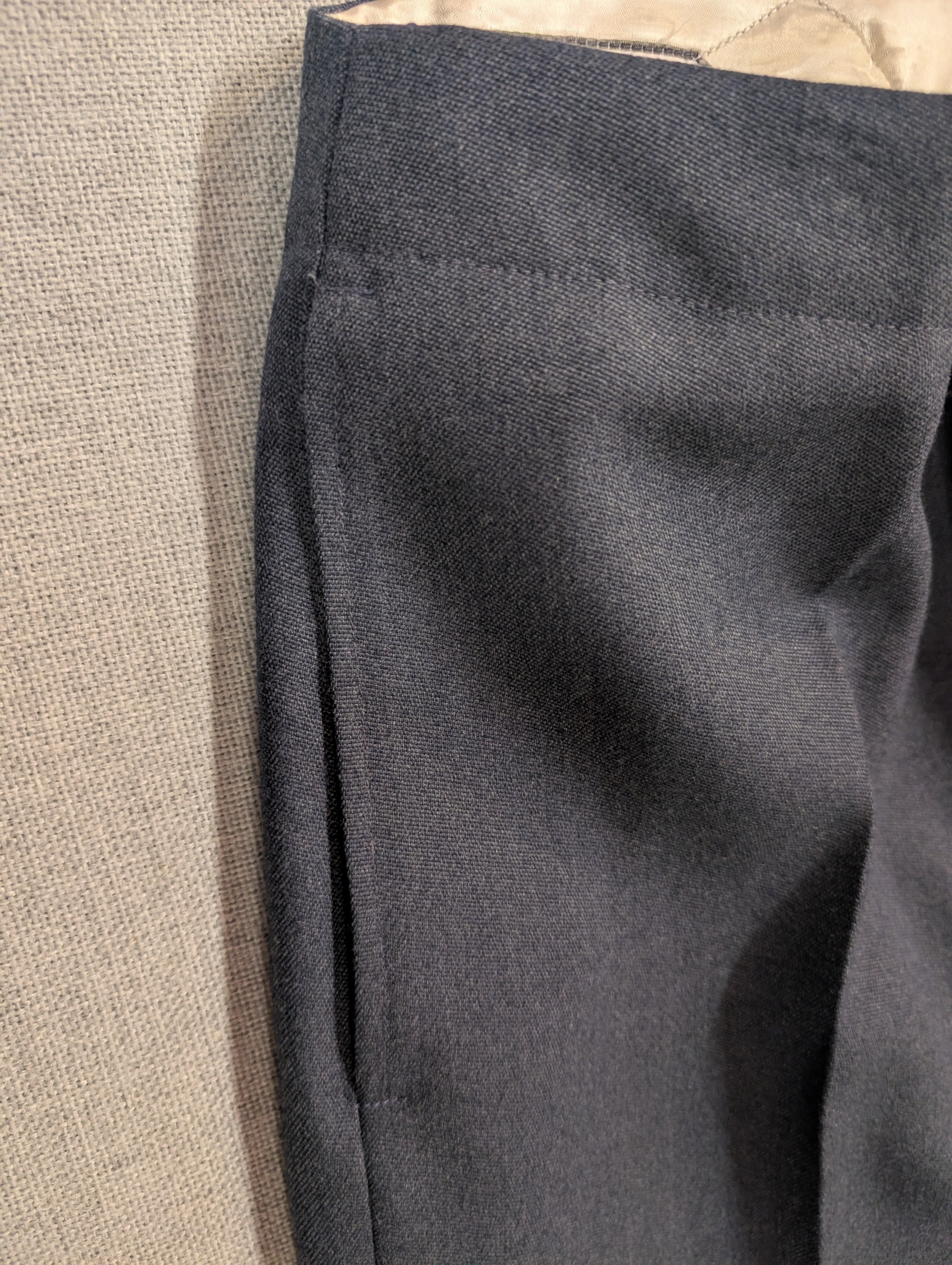 RAF No5 Mess Dress view of pocket Trousers sewn into side seam welt