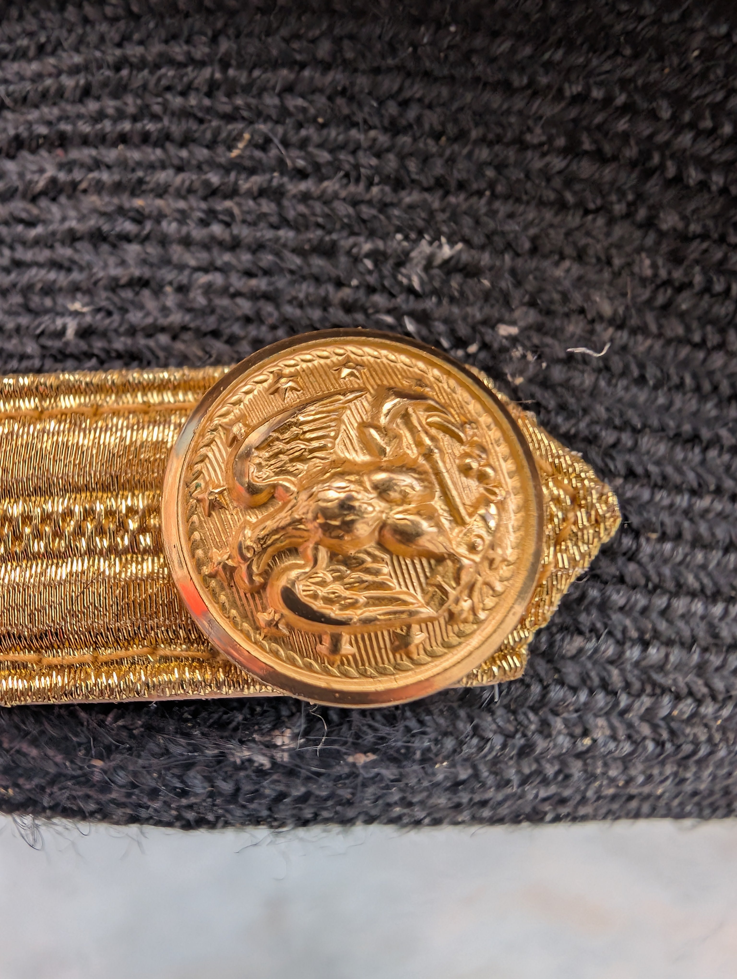 Genuine WW2 USS Duxbury Bay (AVP38) U.S.S Officers Peaked Cap ( Small Size )