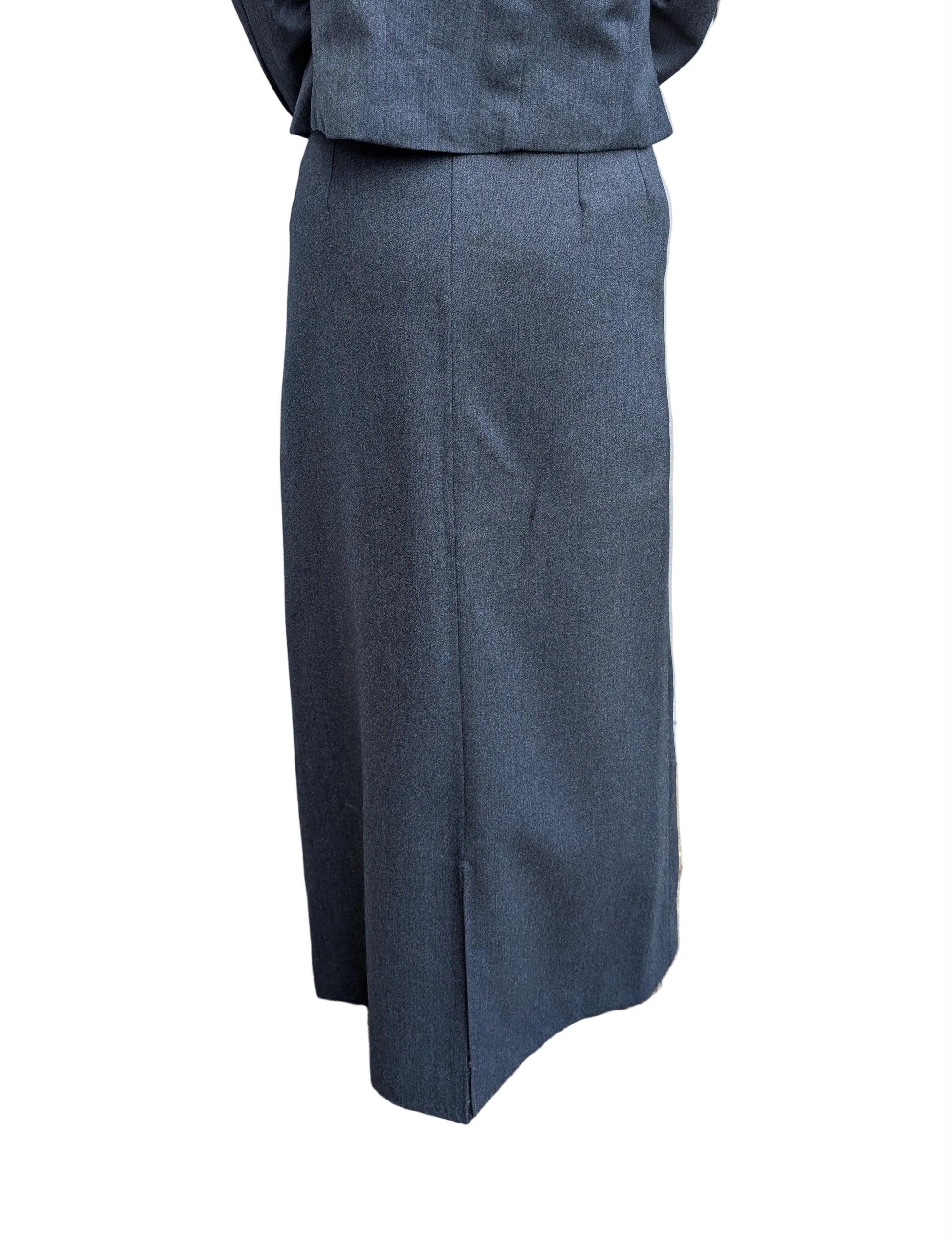 RAF No5 Mess Dress Uniform Skirt. Woman's No,5 Officers & NCO Full Length Maxi, rear view