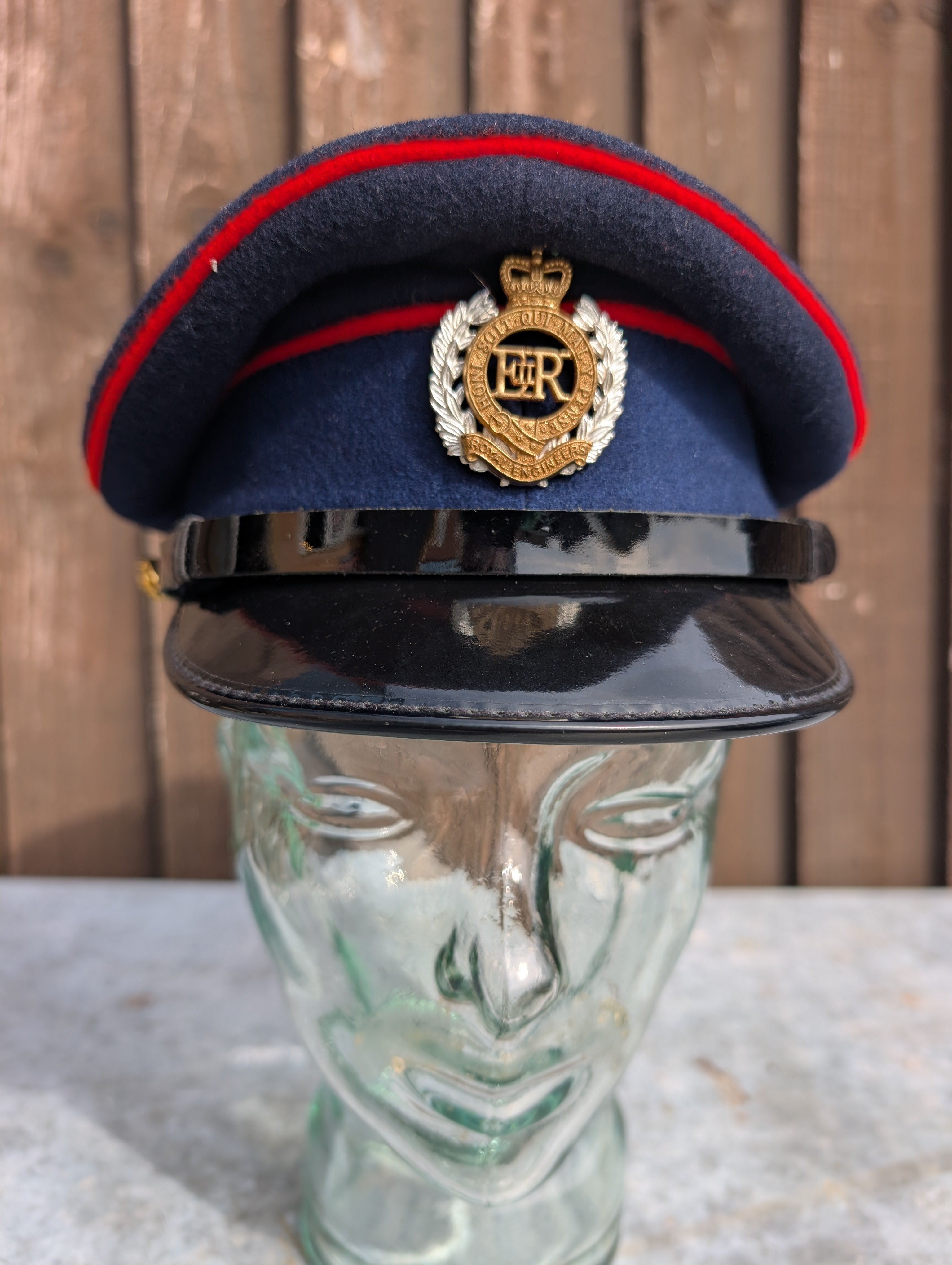 56cm Officers Service Dress Cap Royal Engineers RE made by Patey London Ltd No1 No2 SD SDU (Copy)