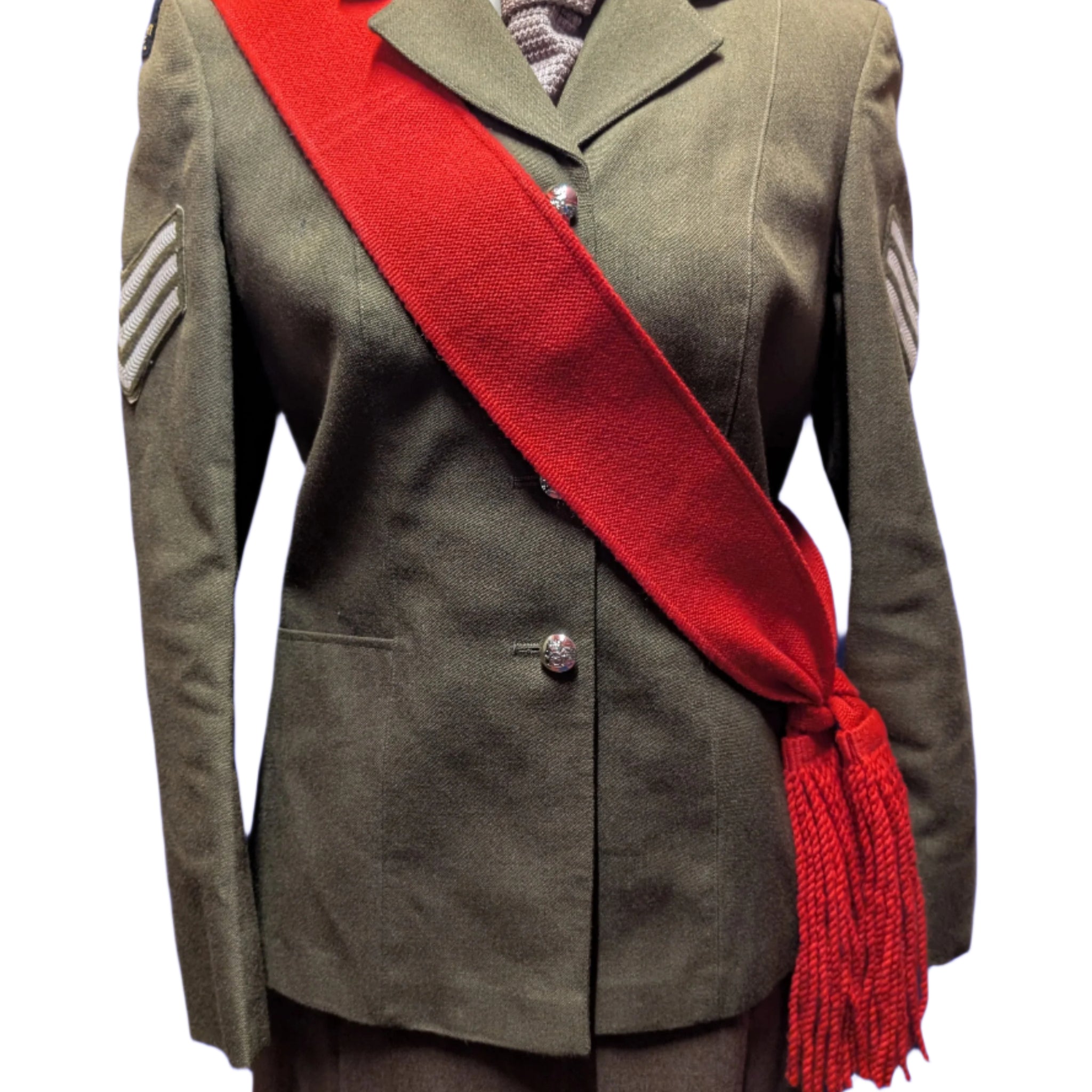 British Army Red Wool Shoulder Sash Sergeants Ceremonial & Parade