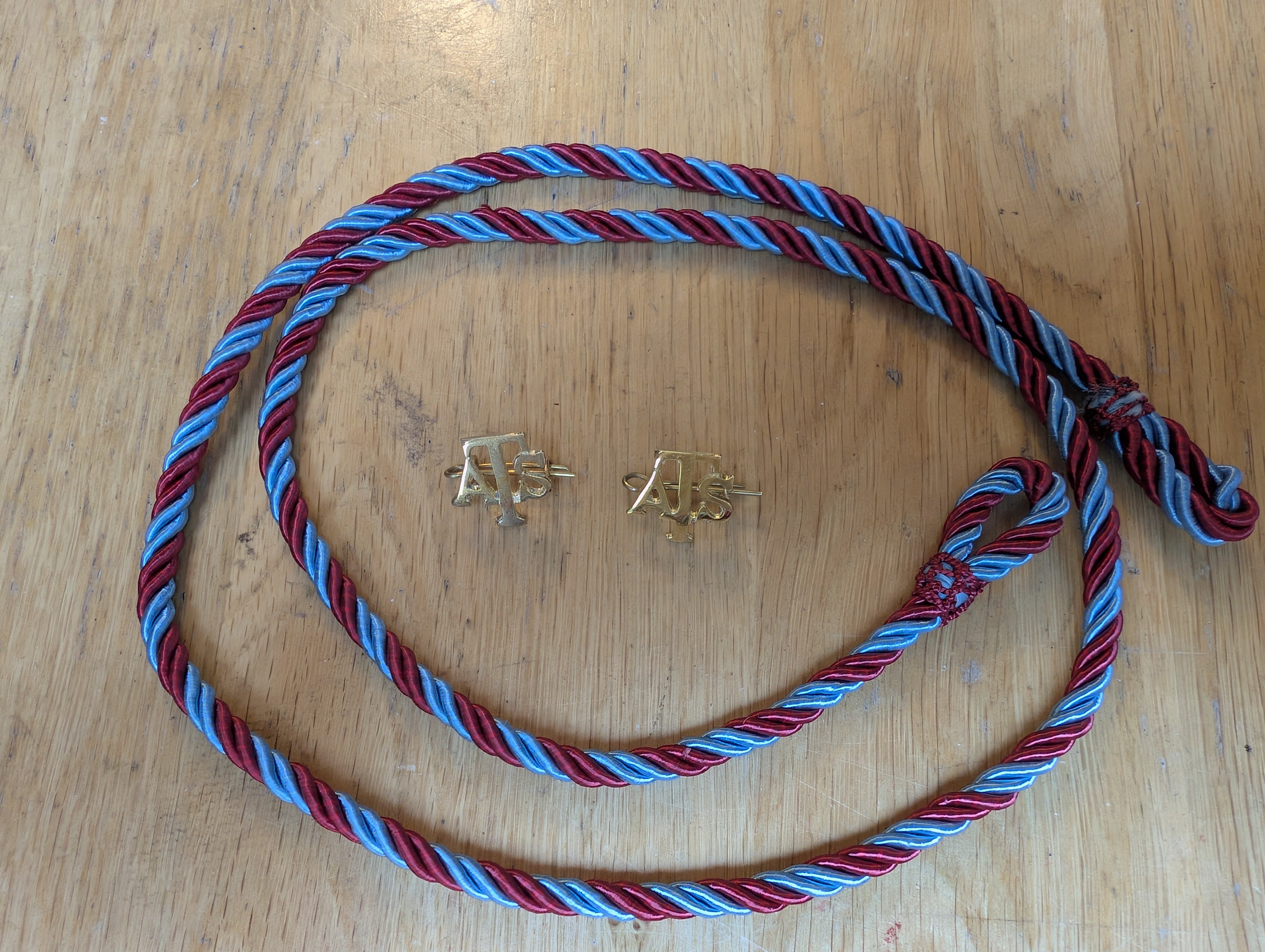 ATS (AUXILIARY TRANSPORT SERVICE) Shoulder Titles & Twisted Cord Lanyard