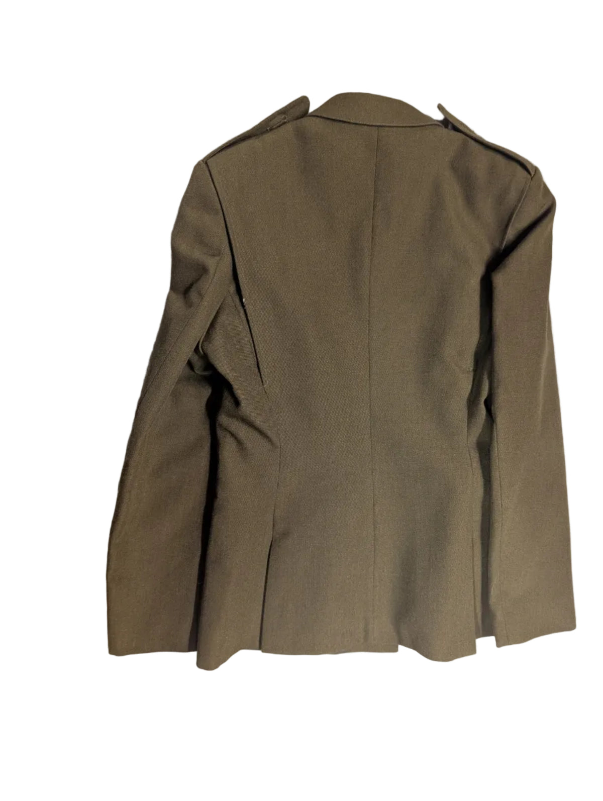 rear view of Agent Peggy Carter Cosplay Uniform Jacket | Upcycled British Army Surplus | Marvel