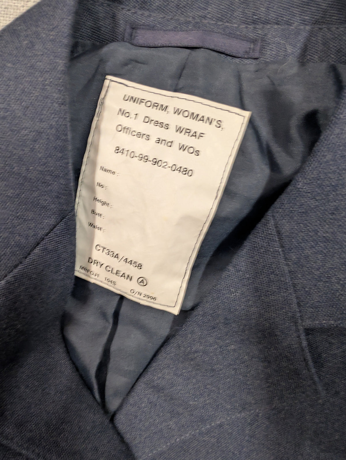 104S Vintage WRAF No. 1 Jacket | Flight Lieutenant | 40" Chest Inside label 