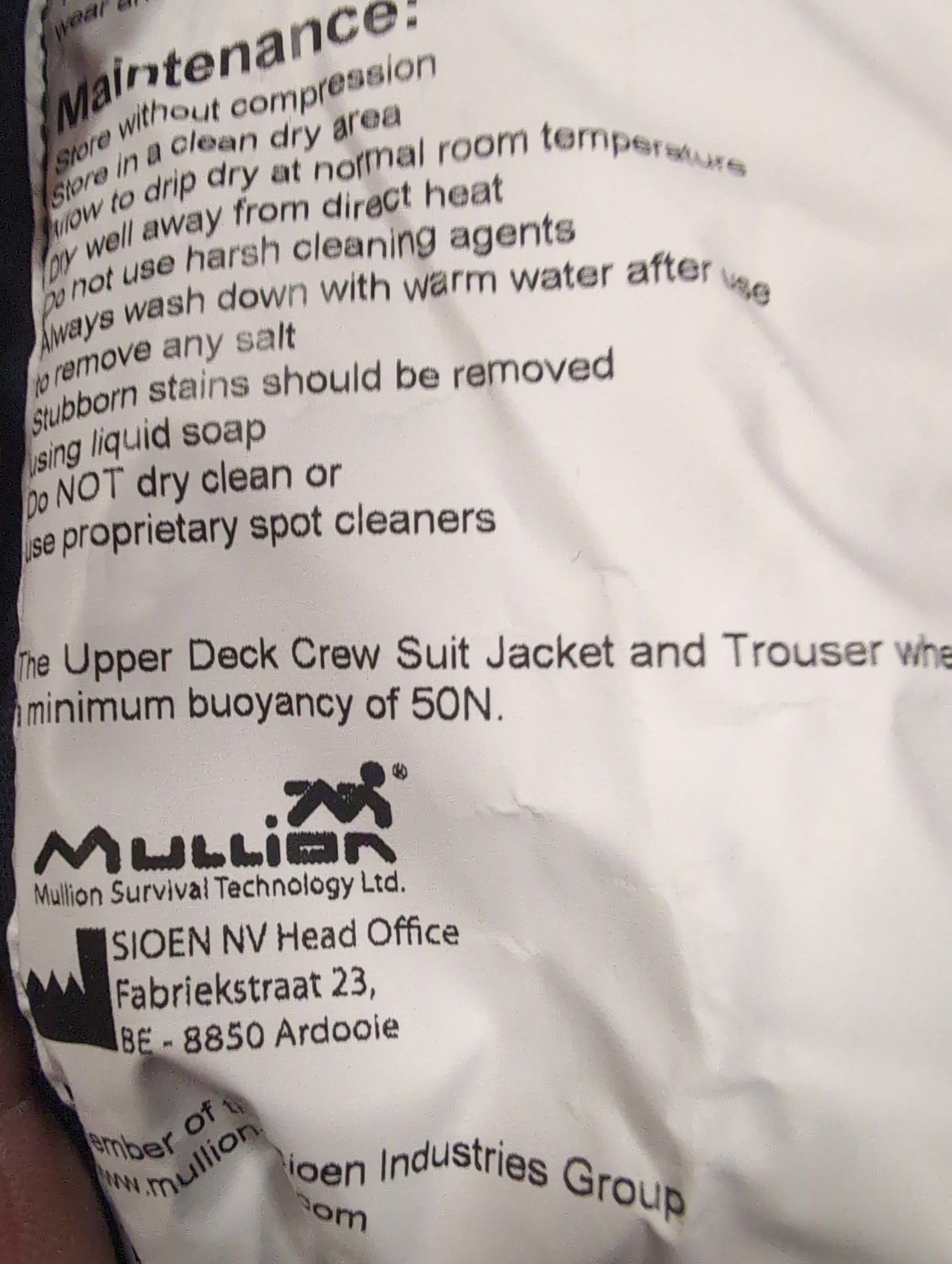 SIOEN Mullion Survival Technology UPPER DECK TROUSERS Crewman's Light Olive Bib Waterproof