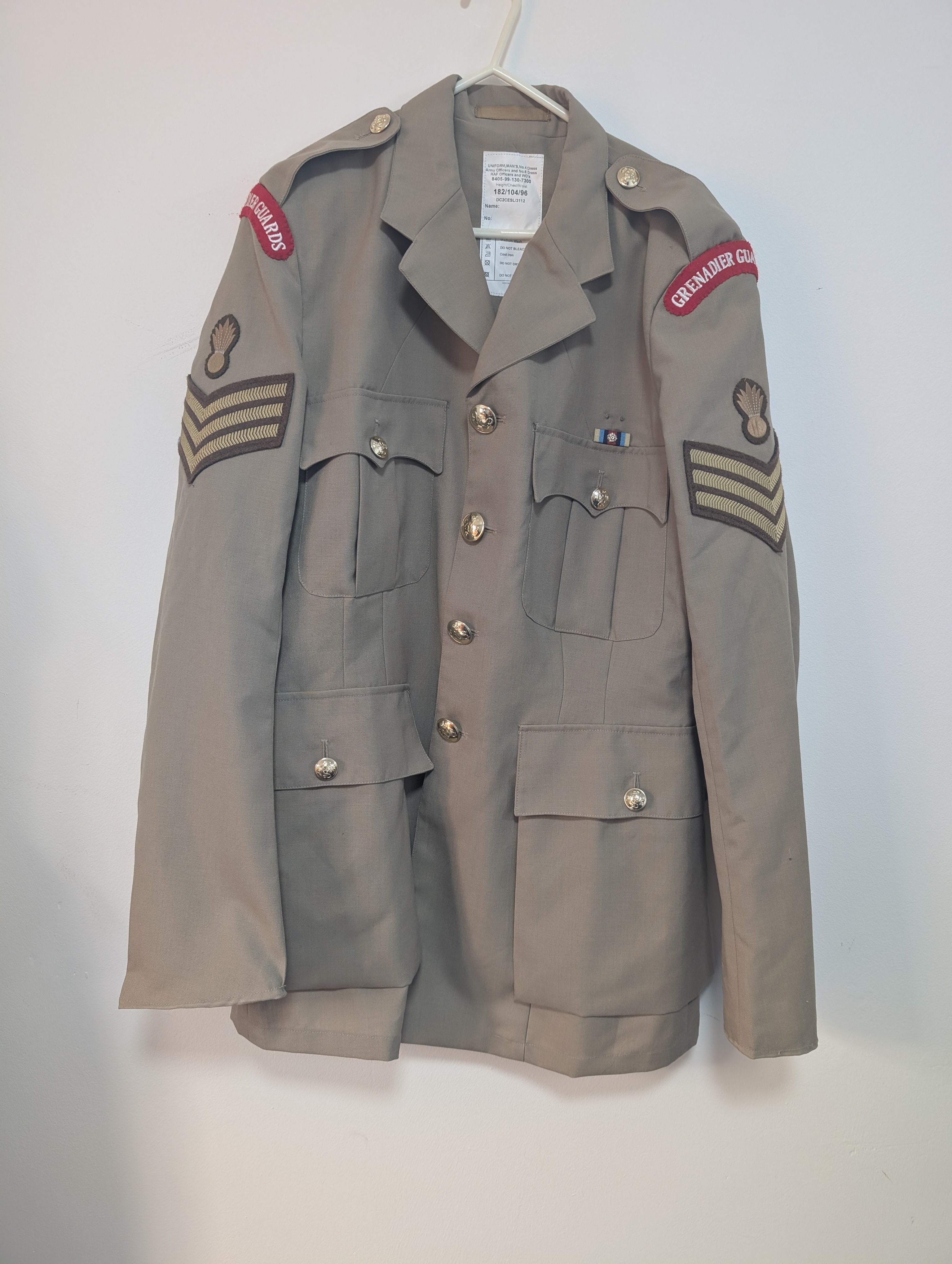 41" Regular Grenadier Guards No4 Uniform Jacket Size 182/108/88 ( our ref y349 )