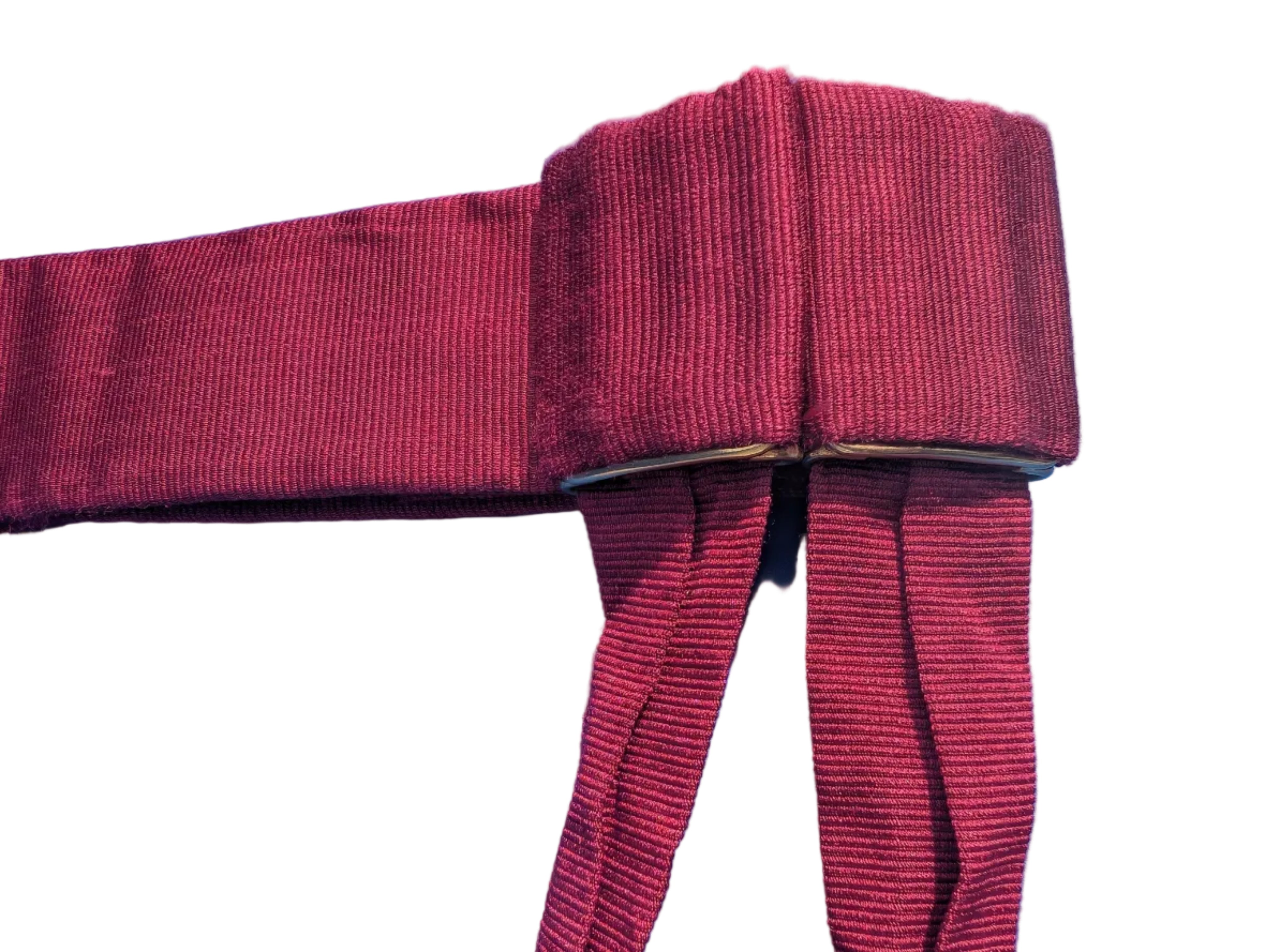 British Army Officers Ceremonial Crimson Maroon Waist Sash Buckle