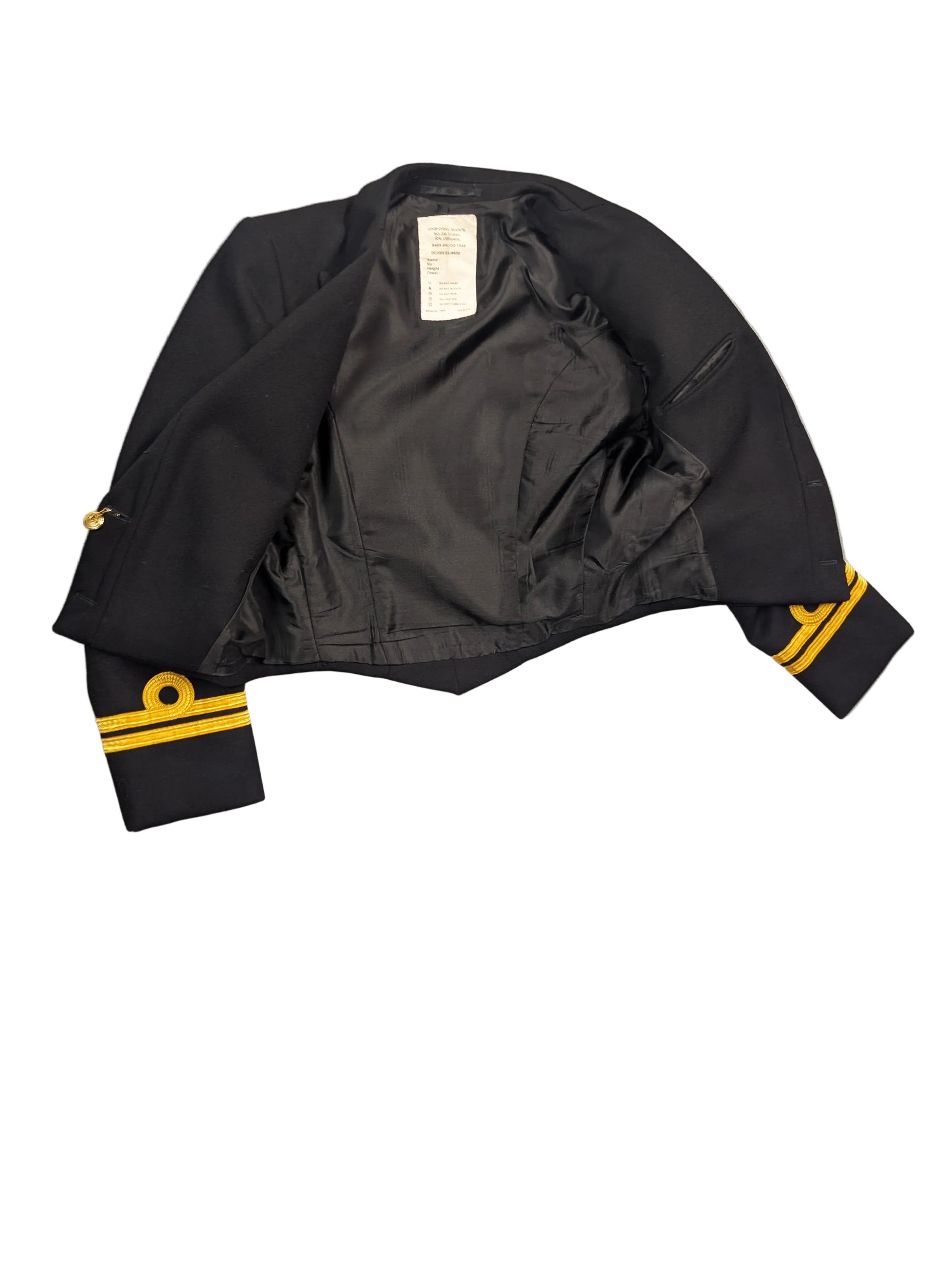 Royal Navy Officers No2b Mess Dress Uniform Jacket inside lining 