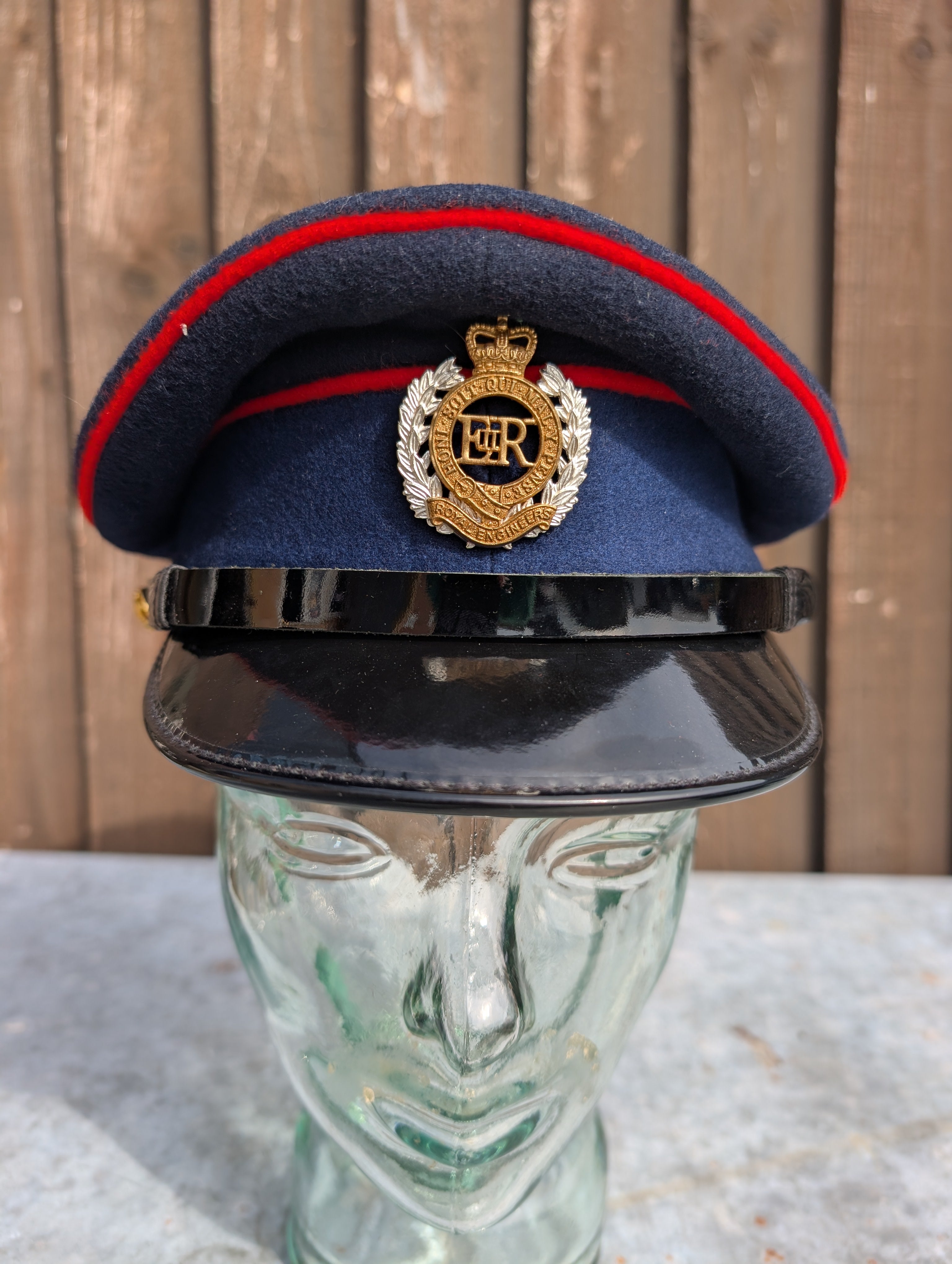 56cm Officers Service Dress Cap Royal Engineers RE made by Patey London Ltd No1 No2 SD SDU (Copy)