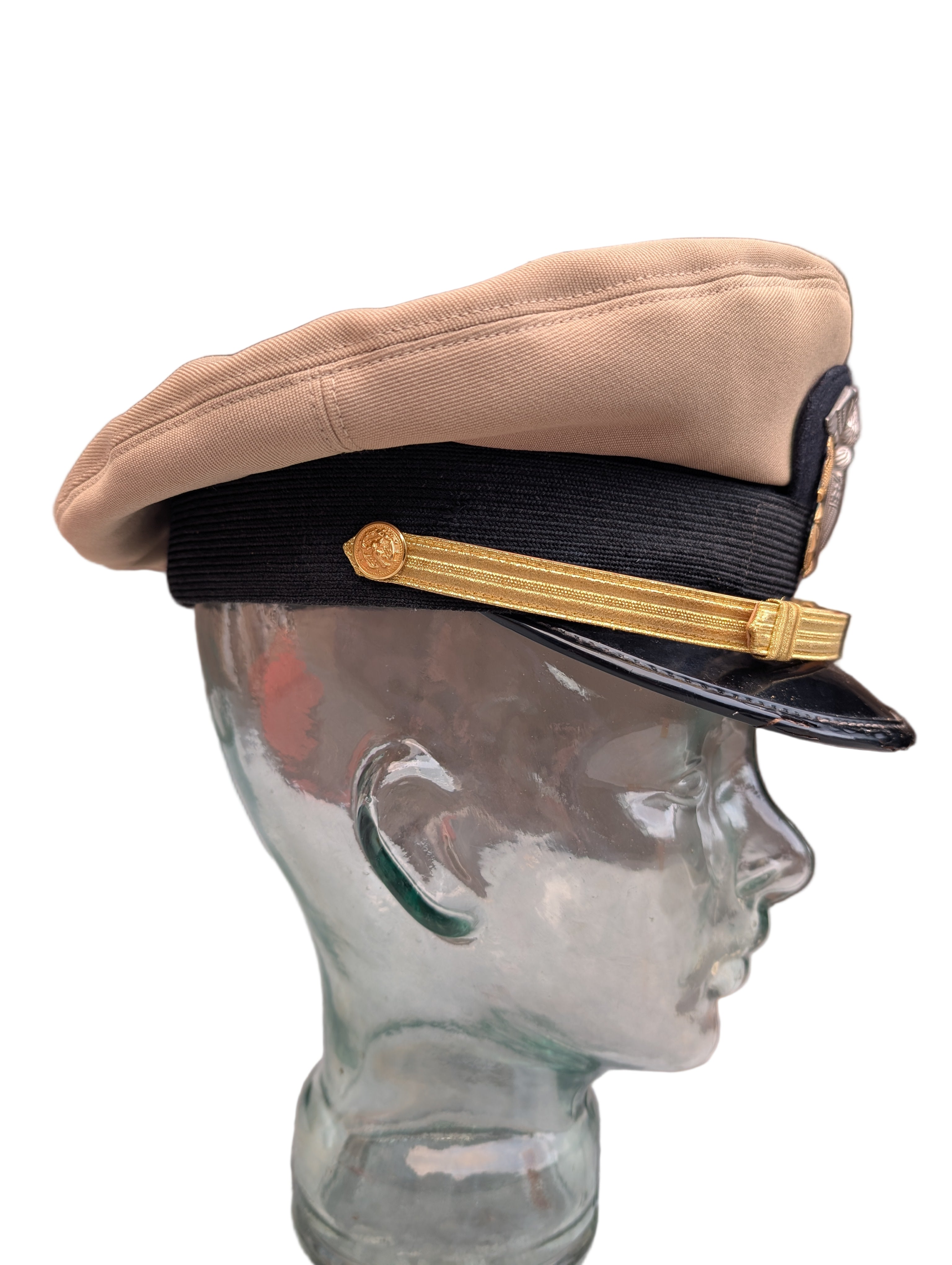 Genuine WW2 USS Duxbury Bay (AVP38) U.S.S Officers Peaked Cap ( Small Size )