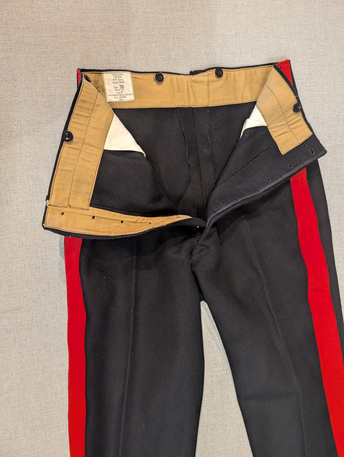 38" Waist 1966 Tweed Royal Marine Band Trousers (W334)