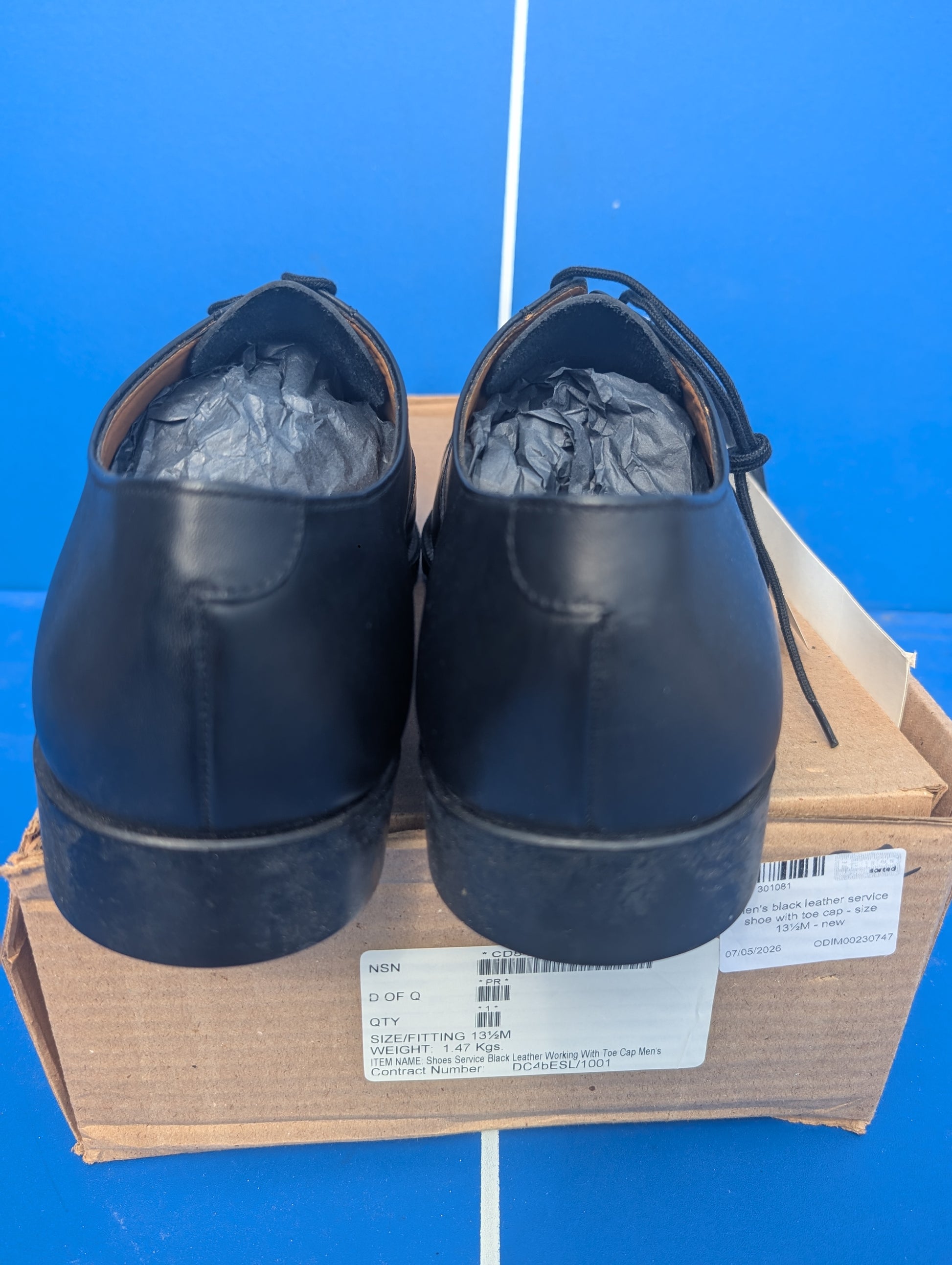 Men's oxford shoes black parade cadet  toe cap raf
