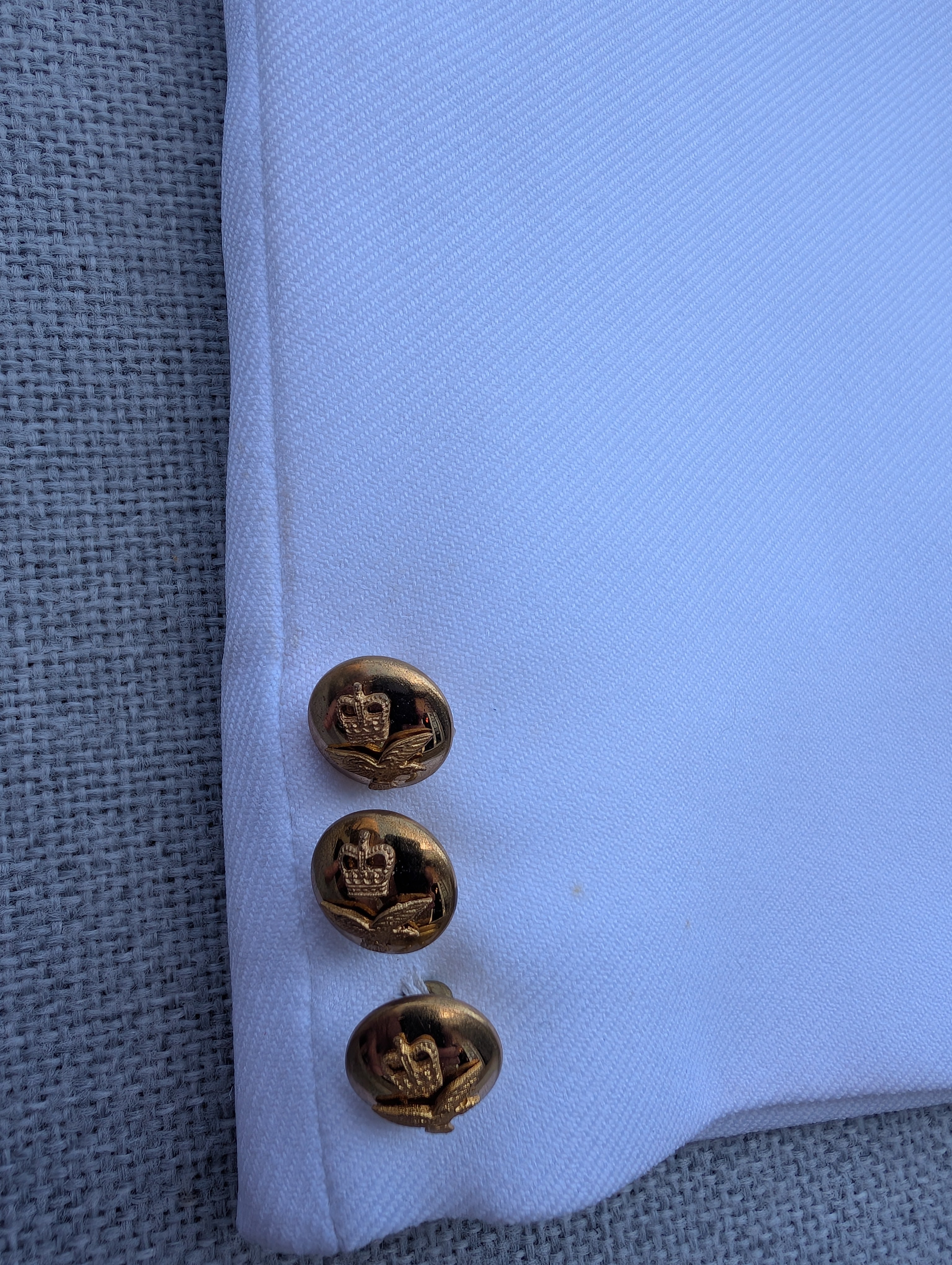 RAF No8 Mess Dress Uniform Warm Weather / Regions White Wing Commander Wg Cdr Cuff Buttons