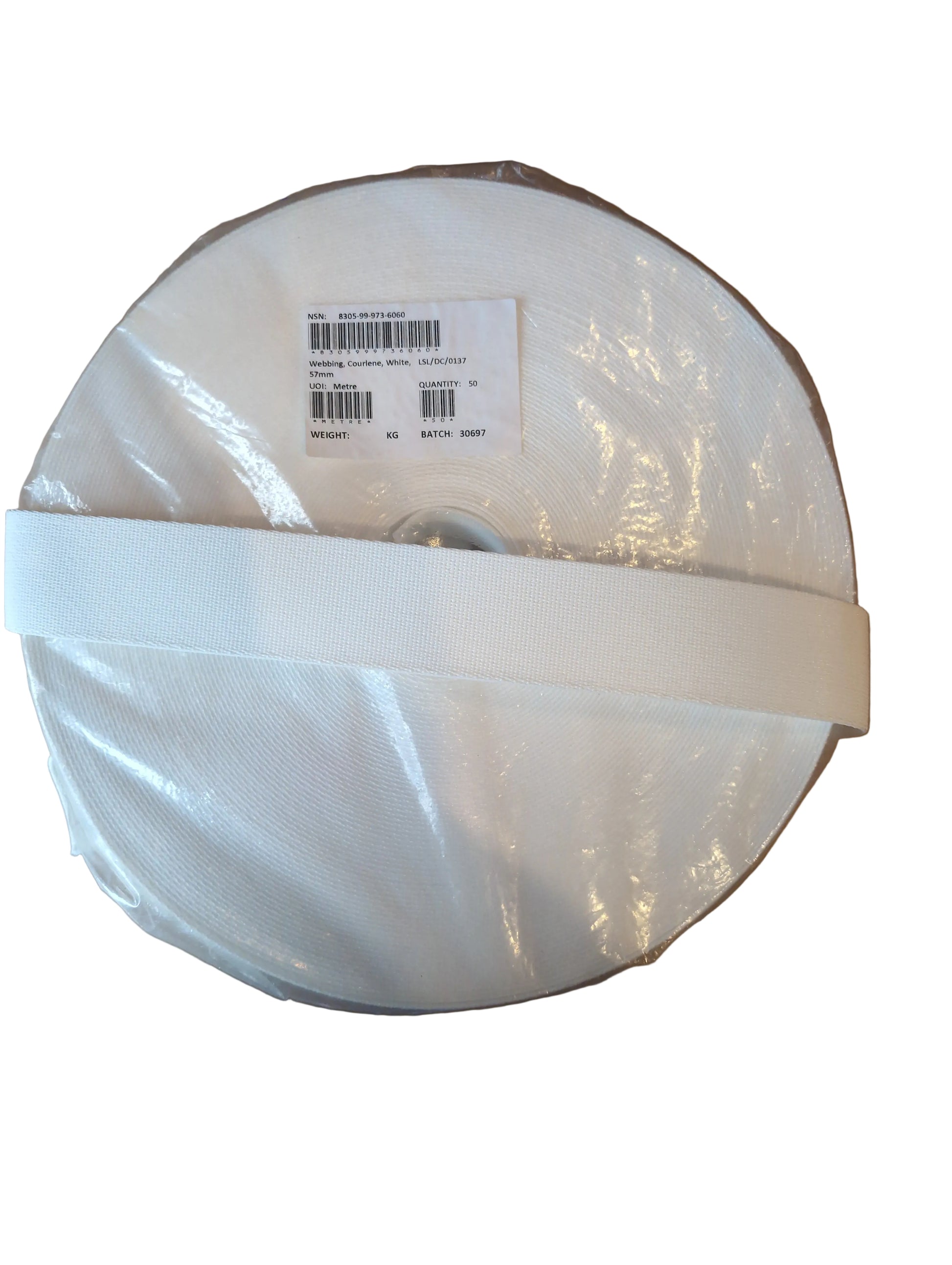 57mm White Courlene Military Webbing | British Army RAF NAVY