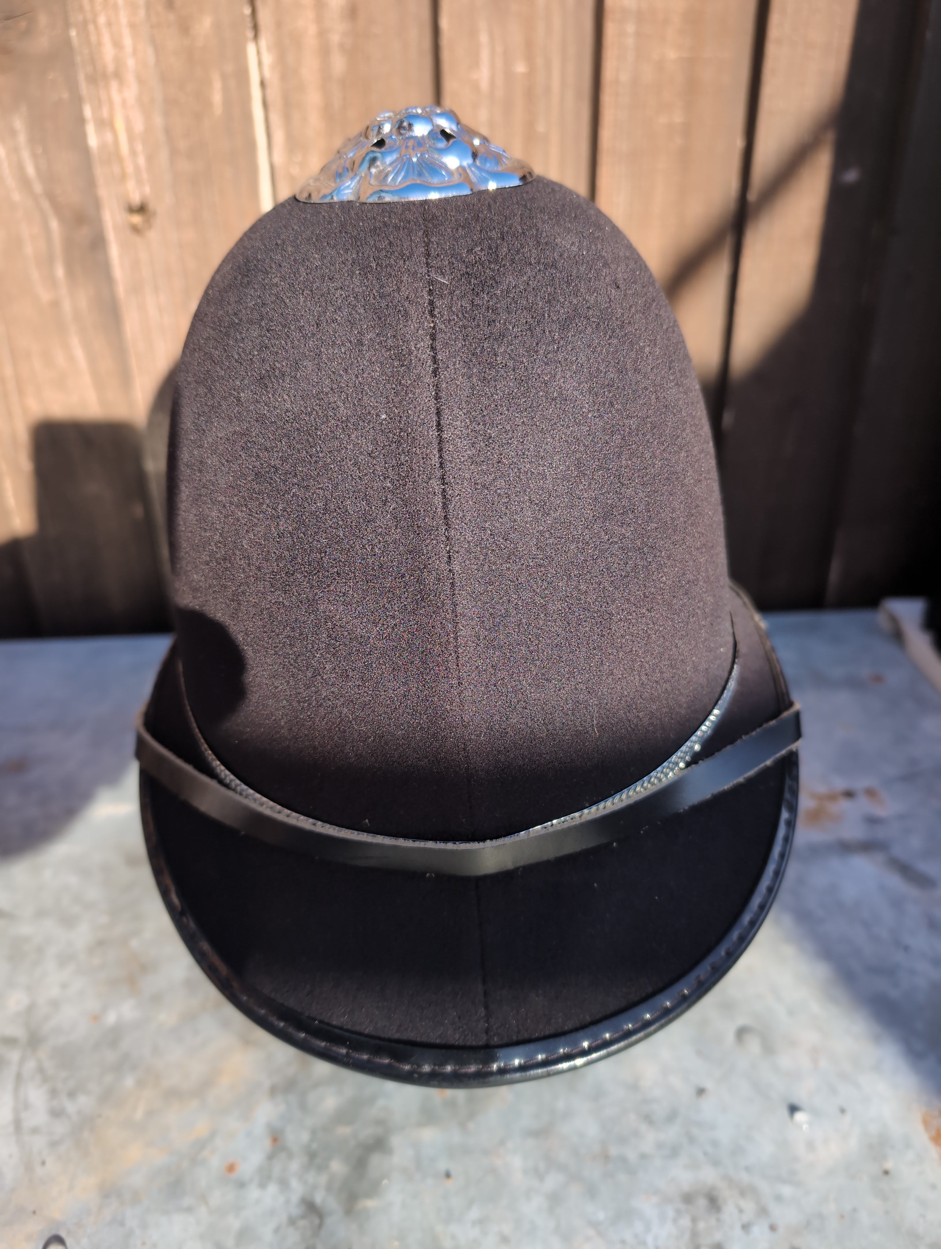 Rose Top Custodian Helmet with Lincolnshire Constabulary Police Plate Badge ( our ref G158)