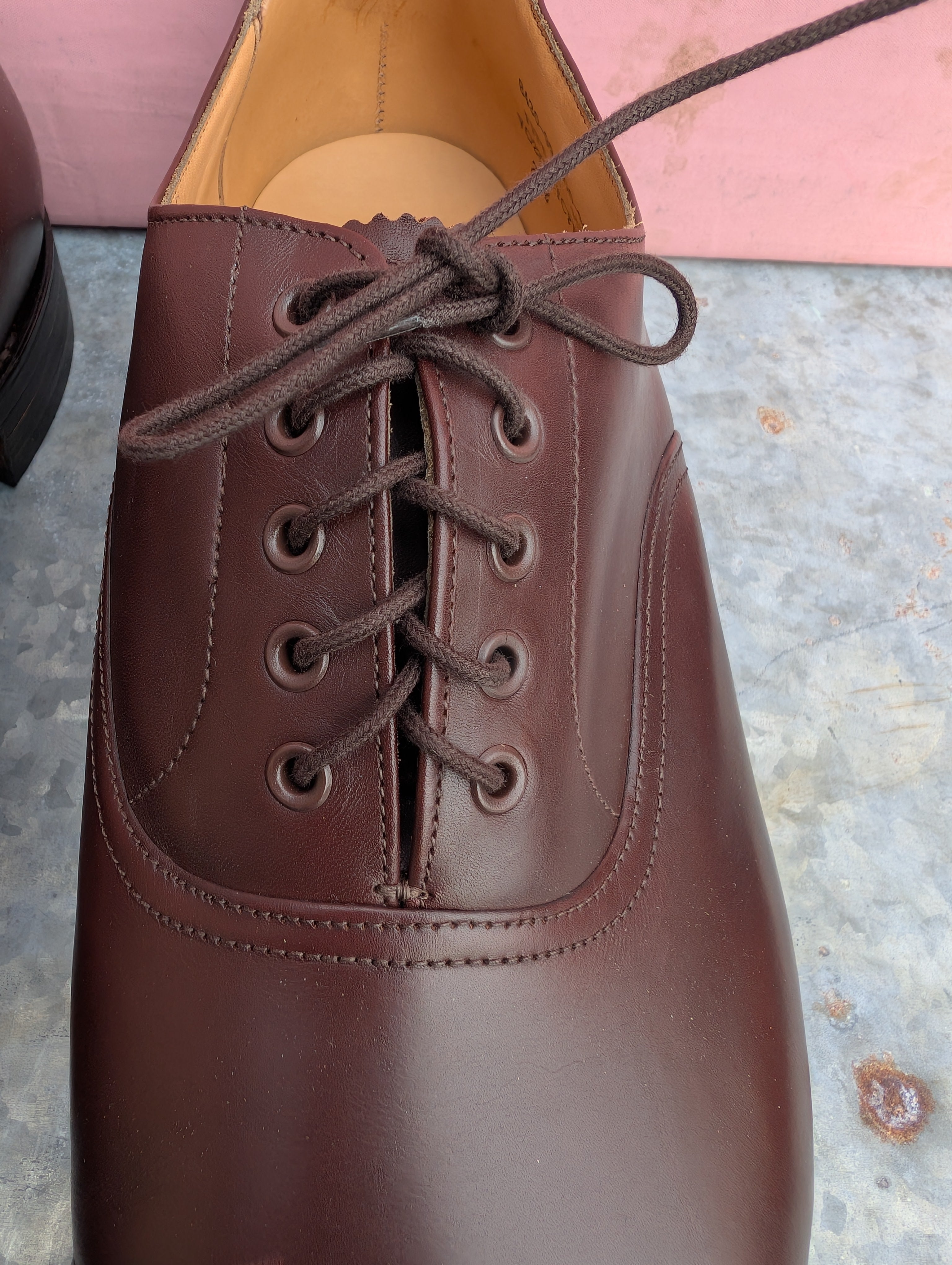 Size 15UK Officers Brown Leather Oxford Shoes. Made in England