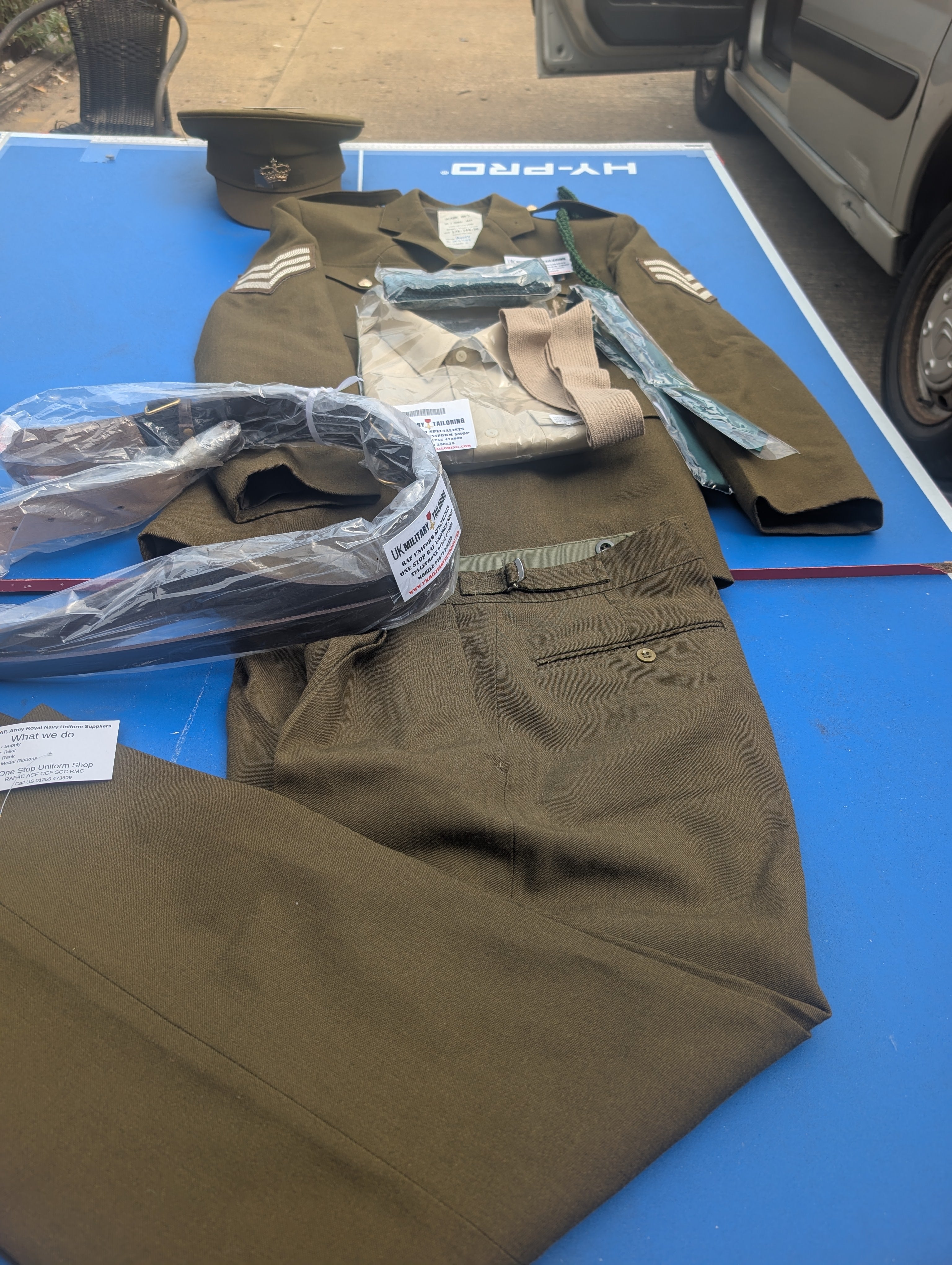 Green hero  no2 uniform trousers jacket sam browne belt trousers hat  cap shirt  tie lanyard