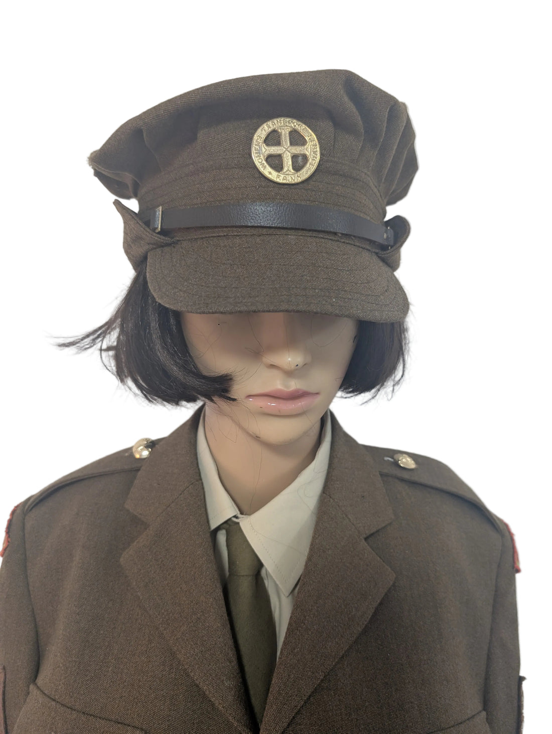 Auxiliary Territorial Service Uniform ATS Cap & Hat Badge Transport driver brown